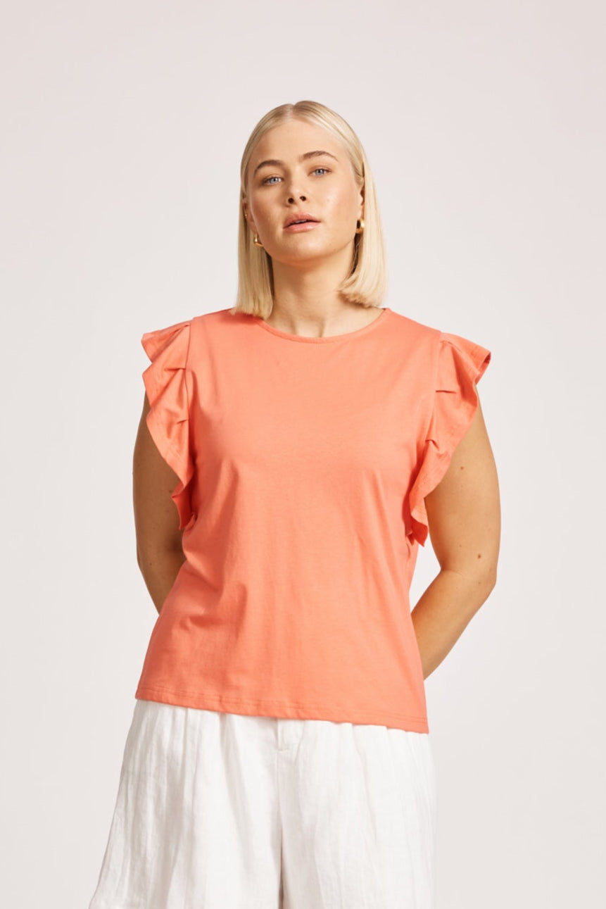 Francia Frill Tank - Coral