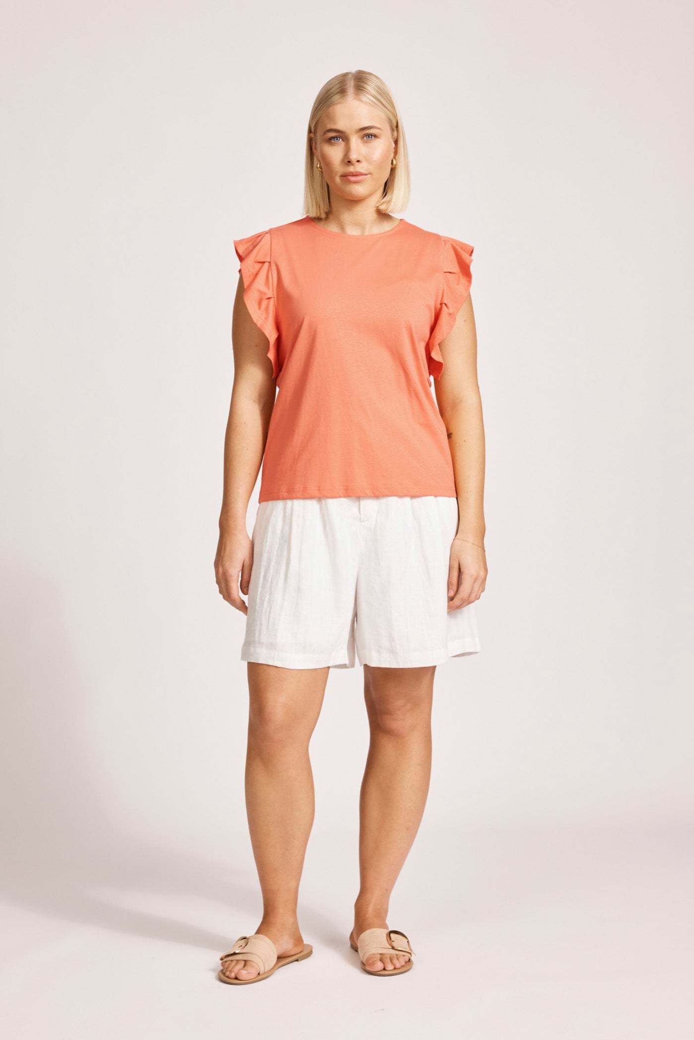 Francia Frill Tank - Coral