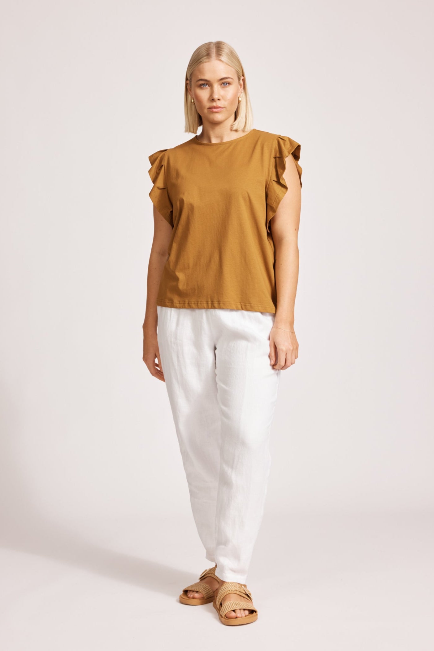 Francia Frill Tank - Caramel