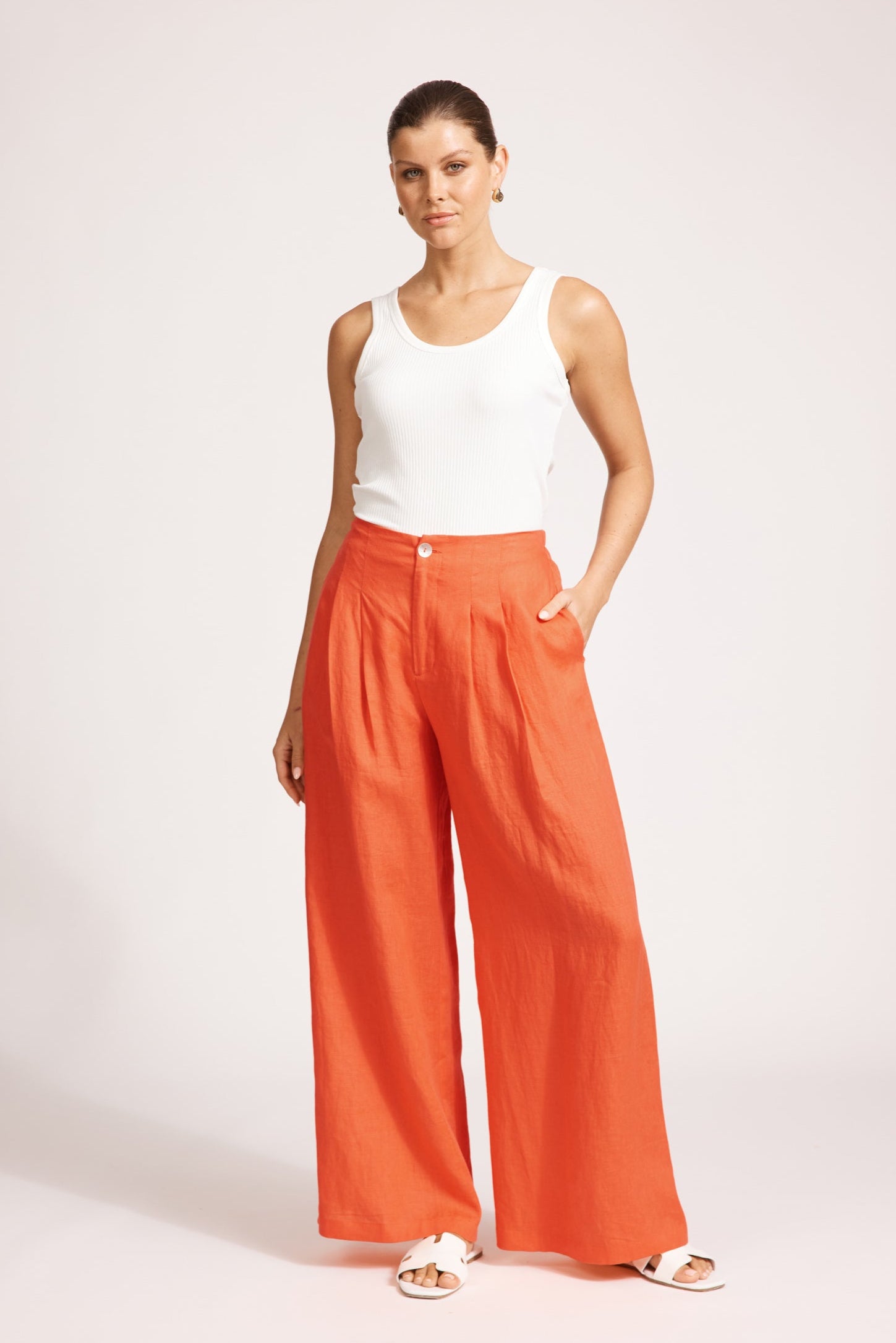 Miramar Palazzo Pant - Coral