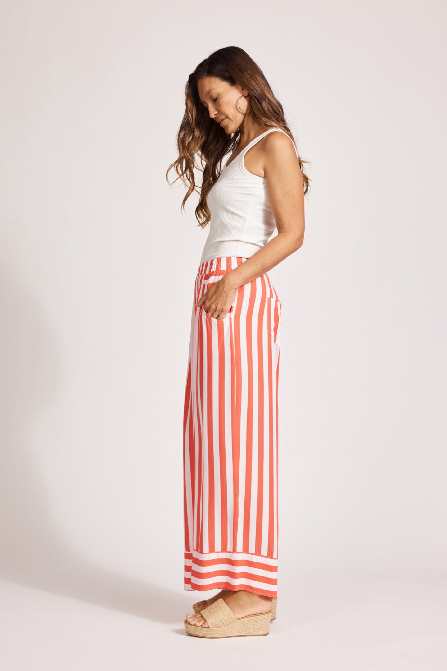 Treville Stripe Pant - Coral