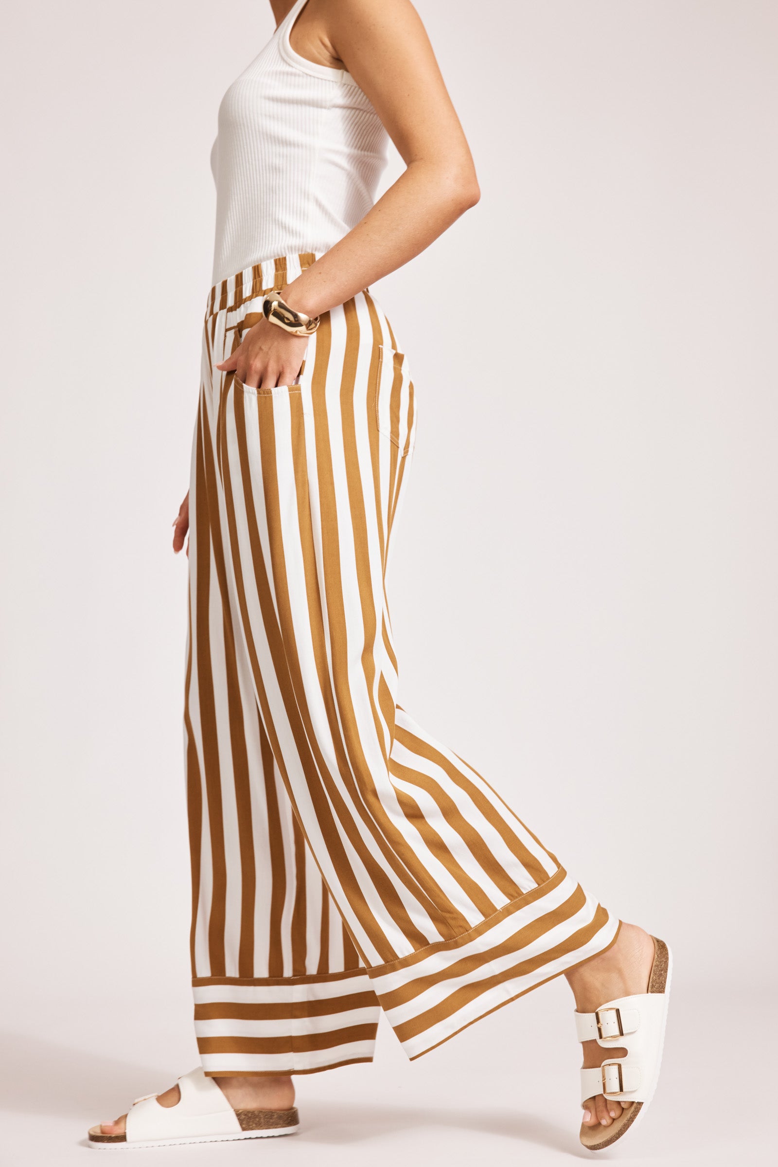 Treville Stripe Pant - Caramel