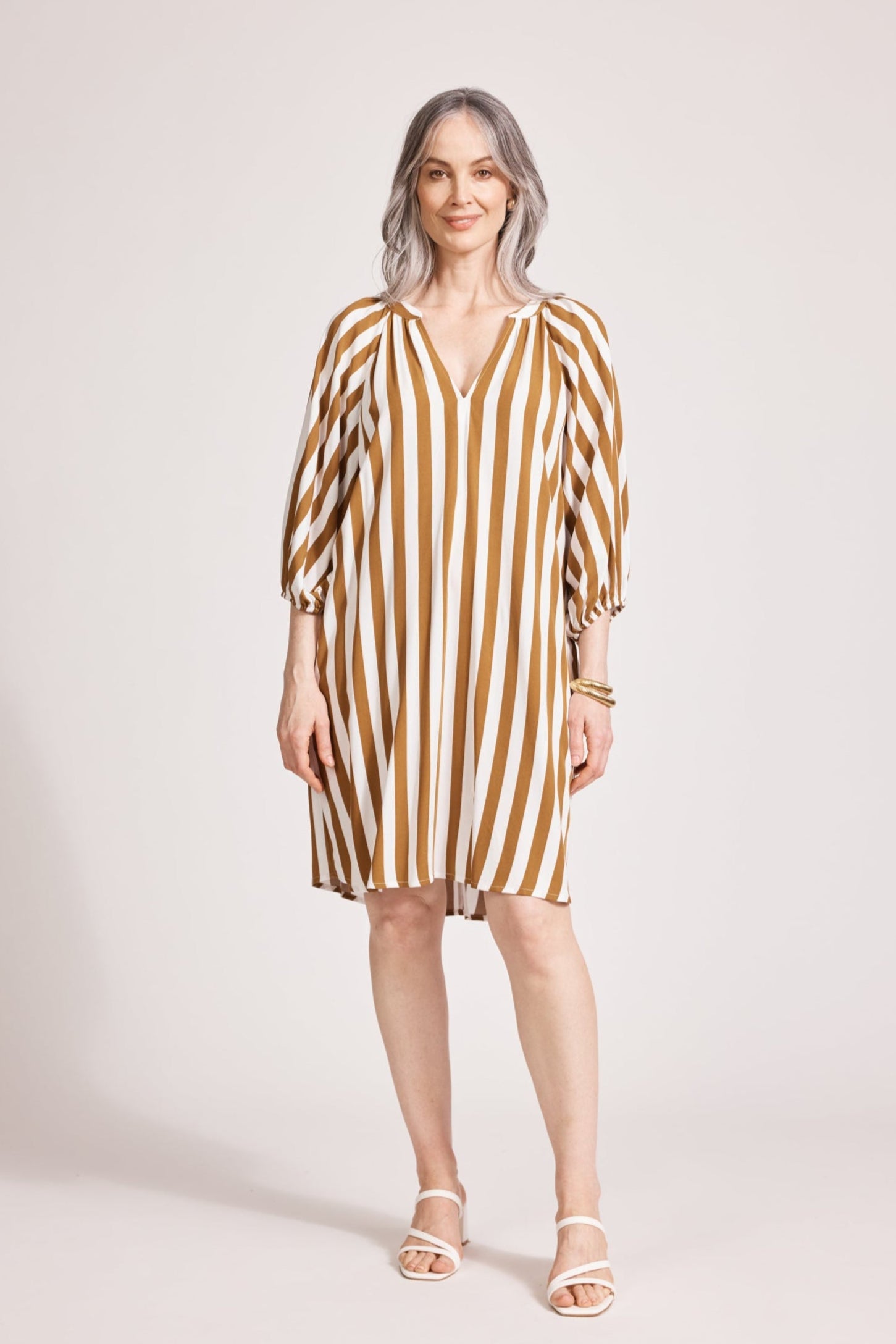 Treville Stripe Dress - Caramel