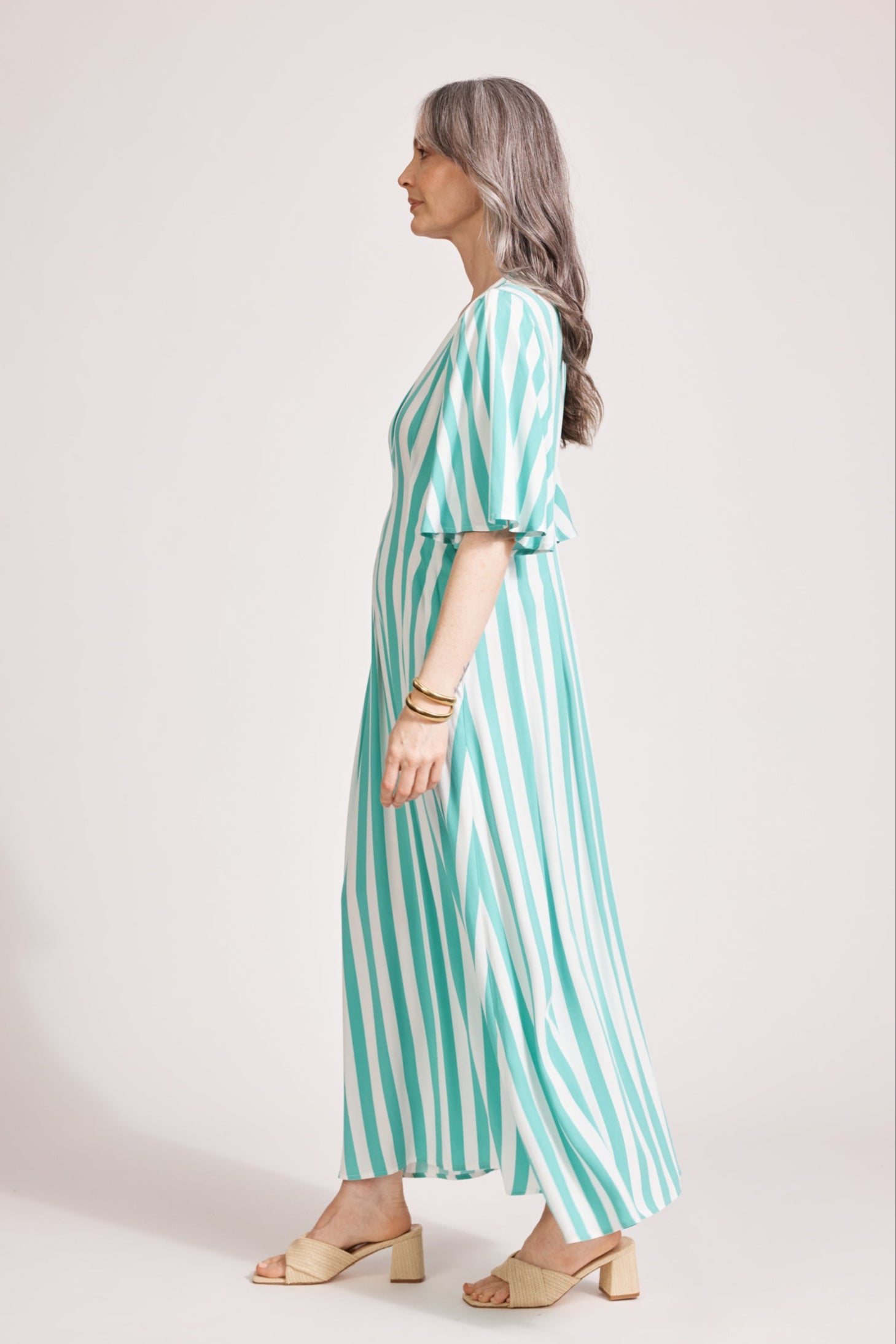 Treville Stripe Maxi Dress - Aqua