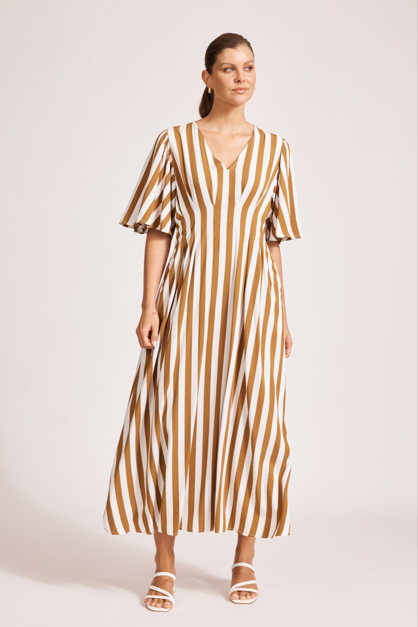 Treville Stripe Maxi Dress - Caramel