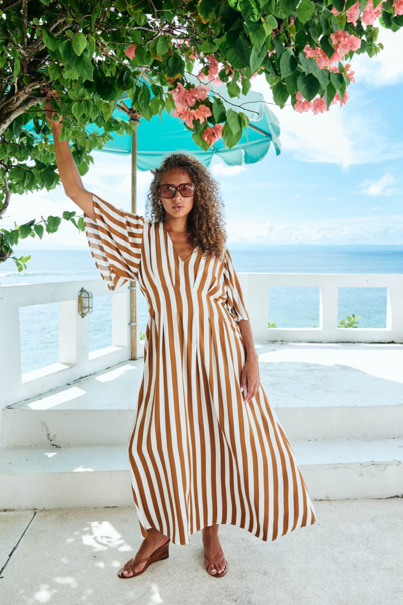 Treville Stripe Maxi Dress - Caramel