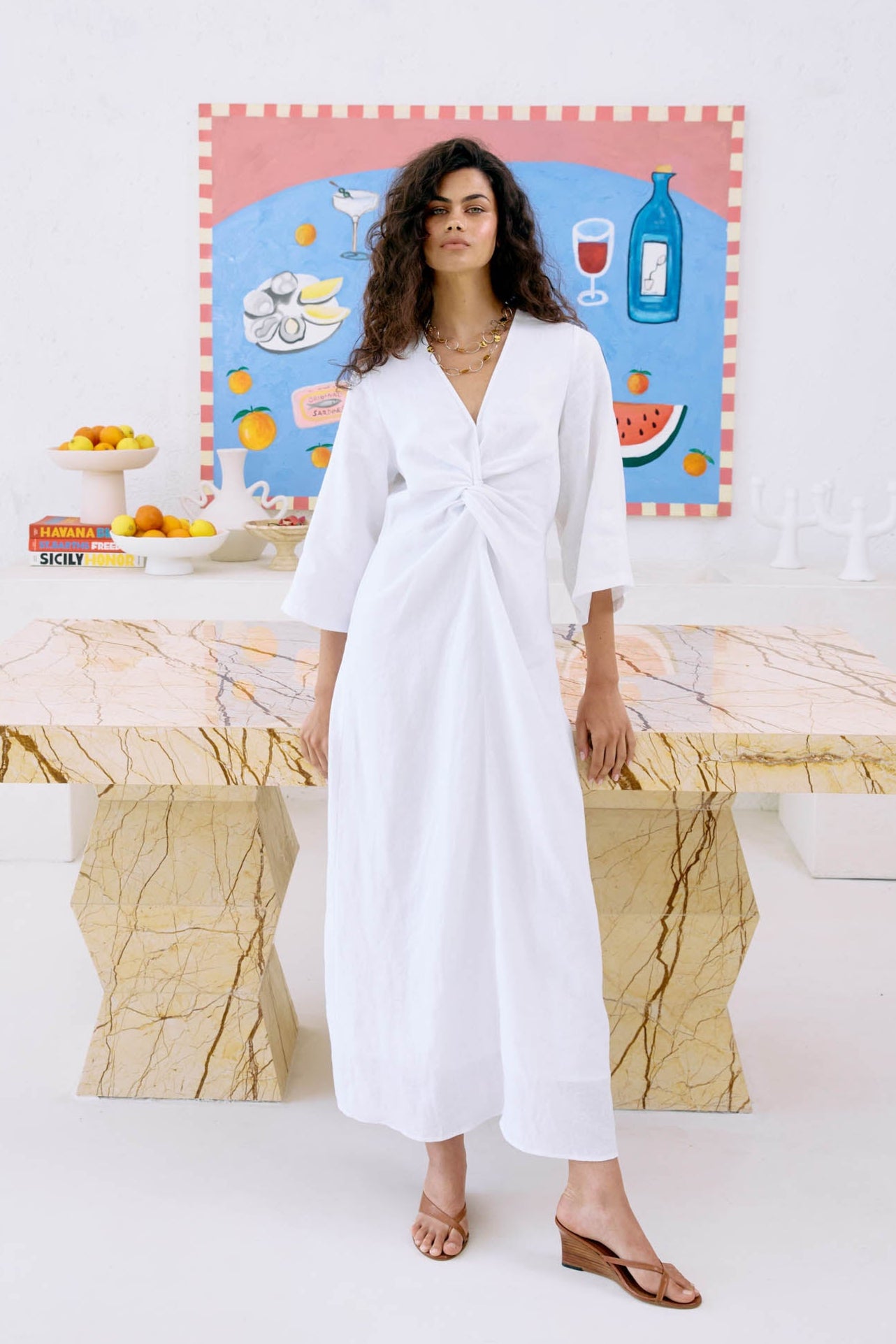 Miramar Twist Maxi Dress - White