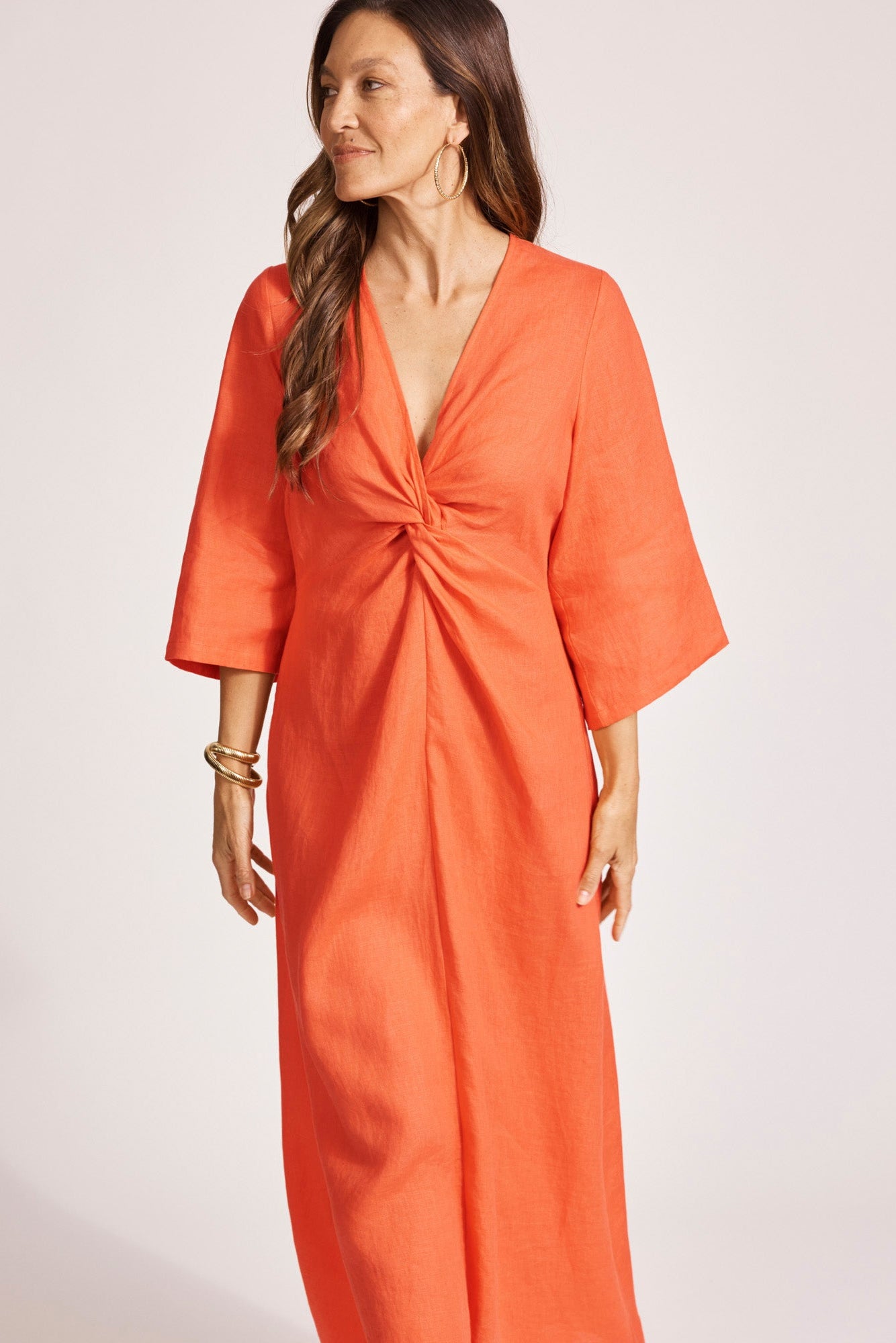 Miramar Twist Maxi Dress - Coral