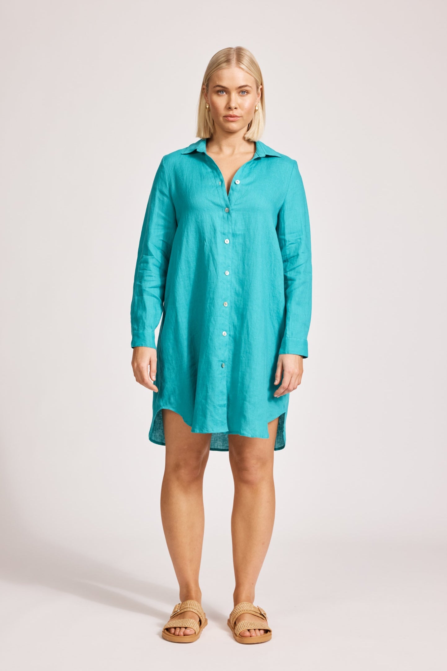 Miramar Shirt Dress - Lagoon
