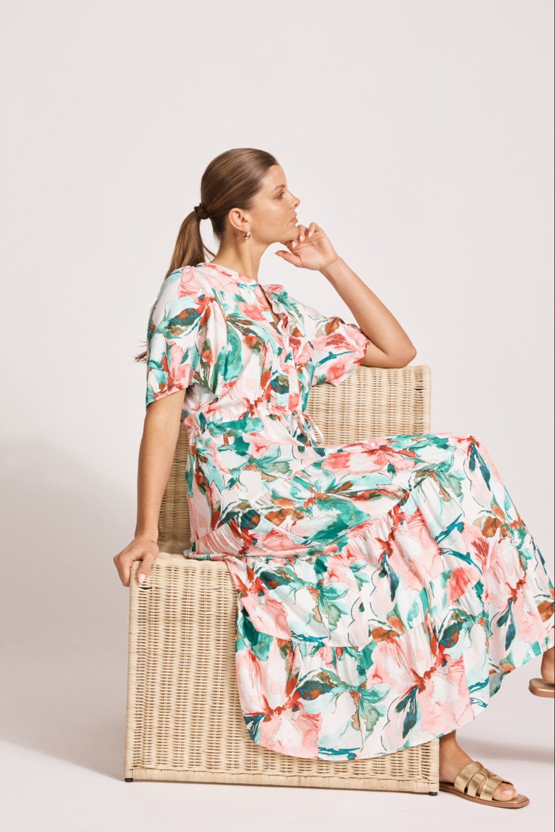 Alegria Tiered Maxi Dress - Estate