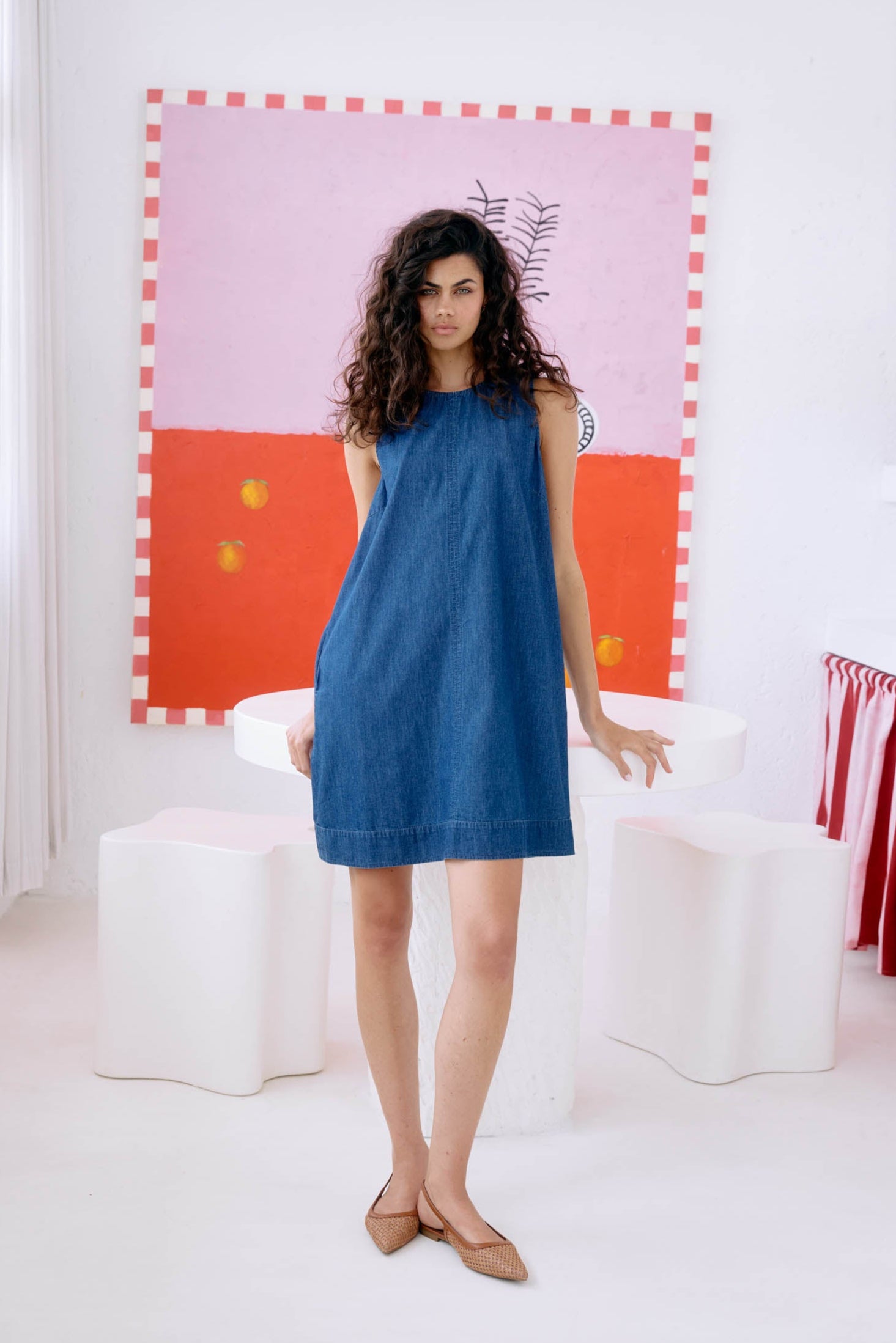 Melenia Denim Tank Dress - Indigo