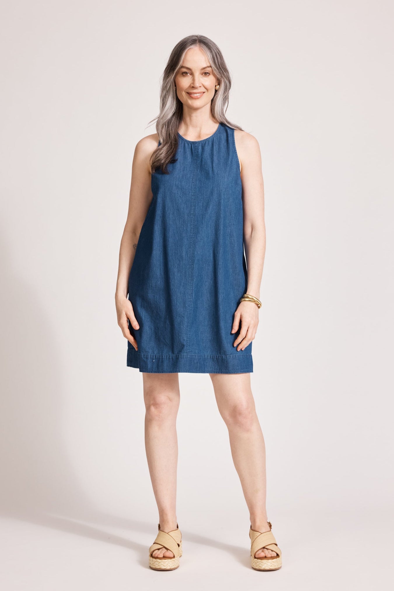 Melenia Denim Tank Dress - Indigo