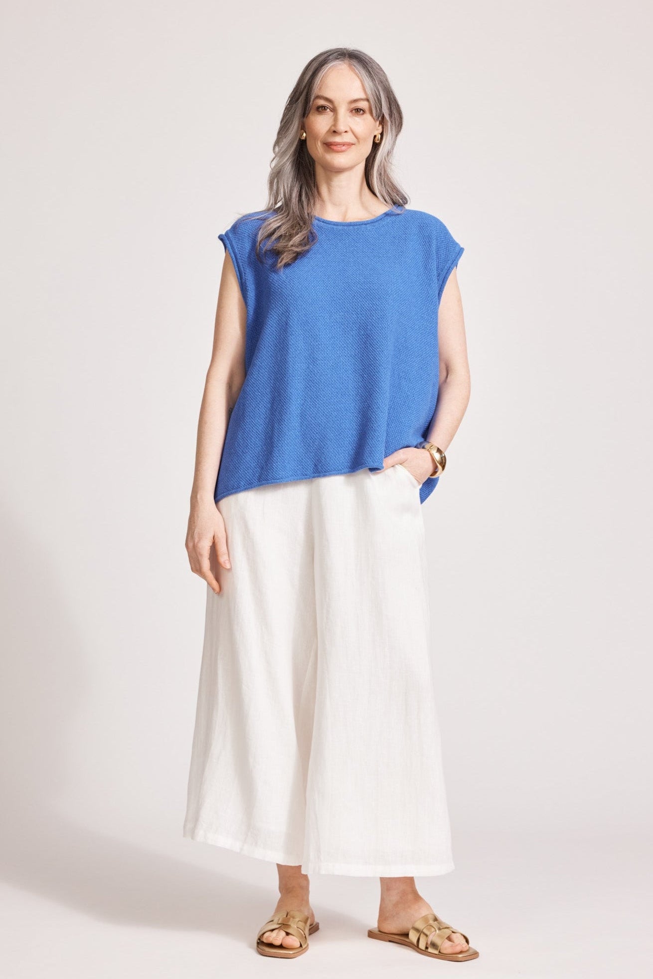 Artemis Sleeveless Knit Top - Aegean