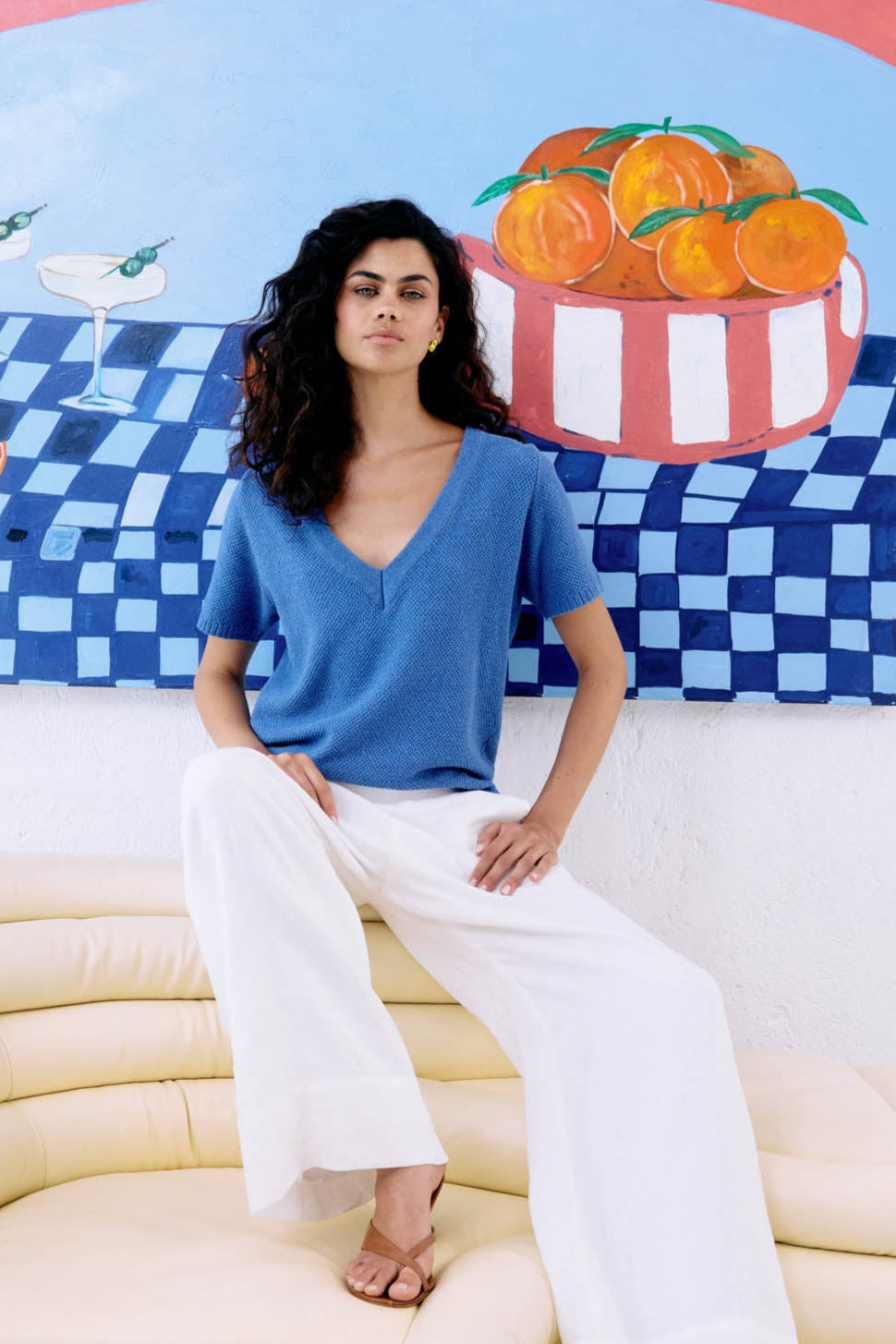 Artemis V Knit Top - Aegean