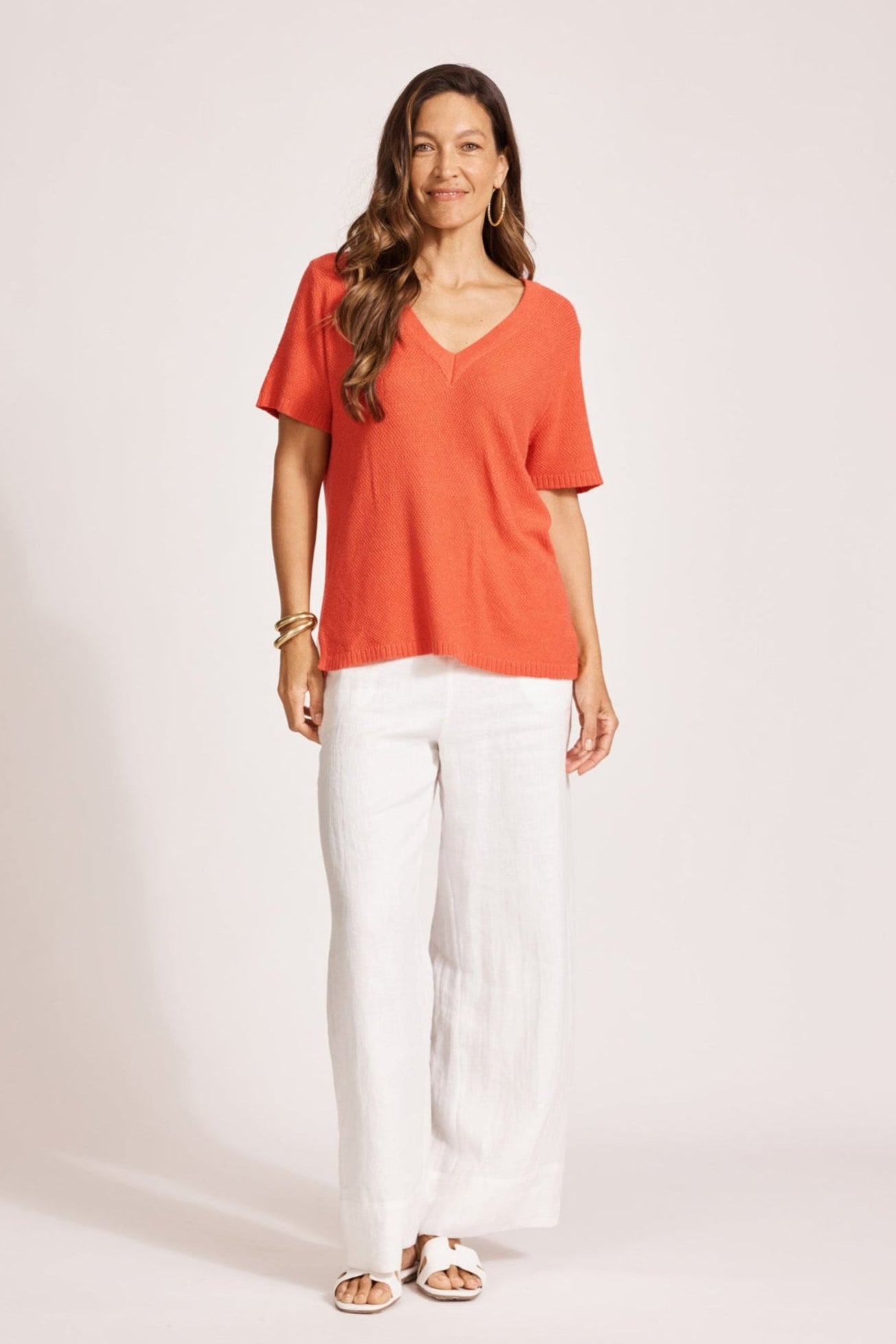 Artemis V Knit Top - Coral