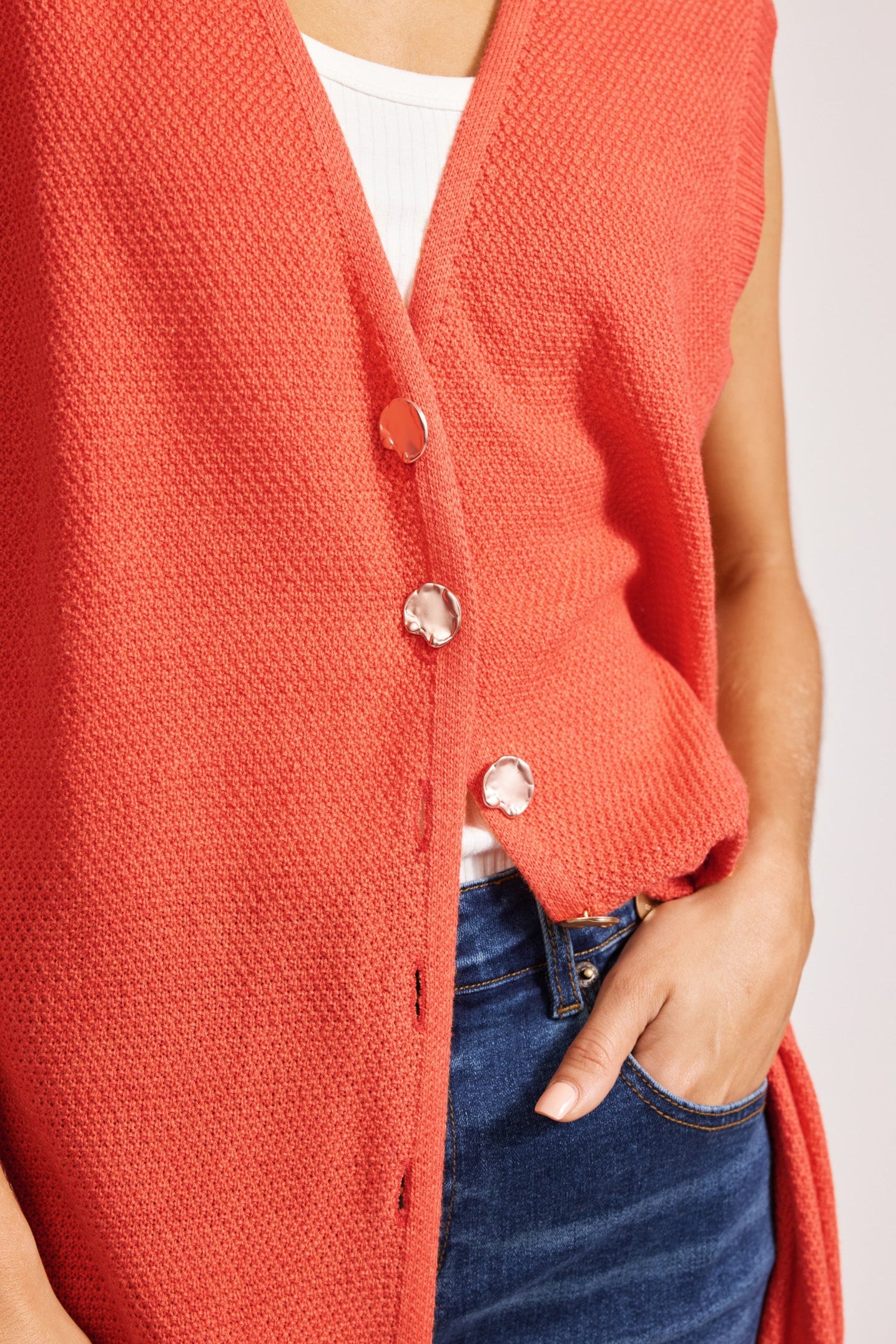 Artemis Knit Vest - Coral