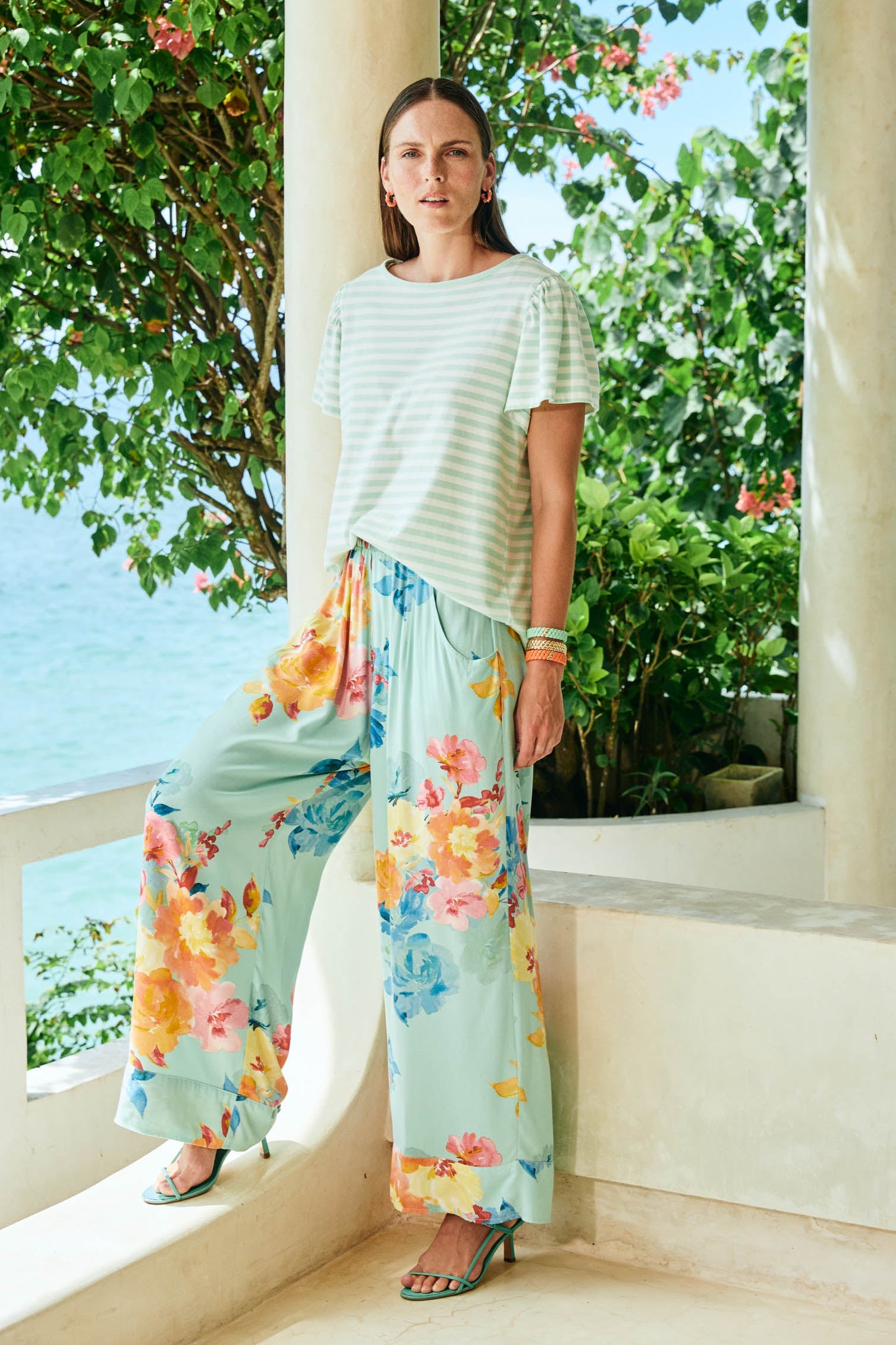 Parisio Pant - Mint Bloom