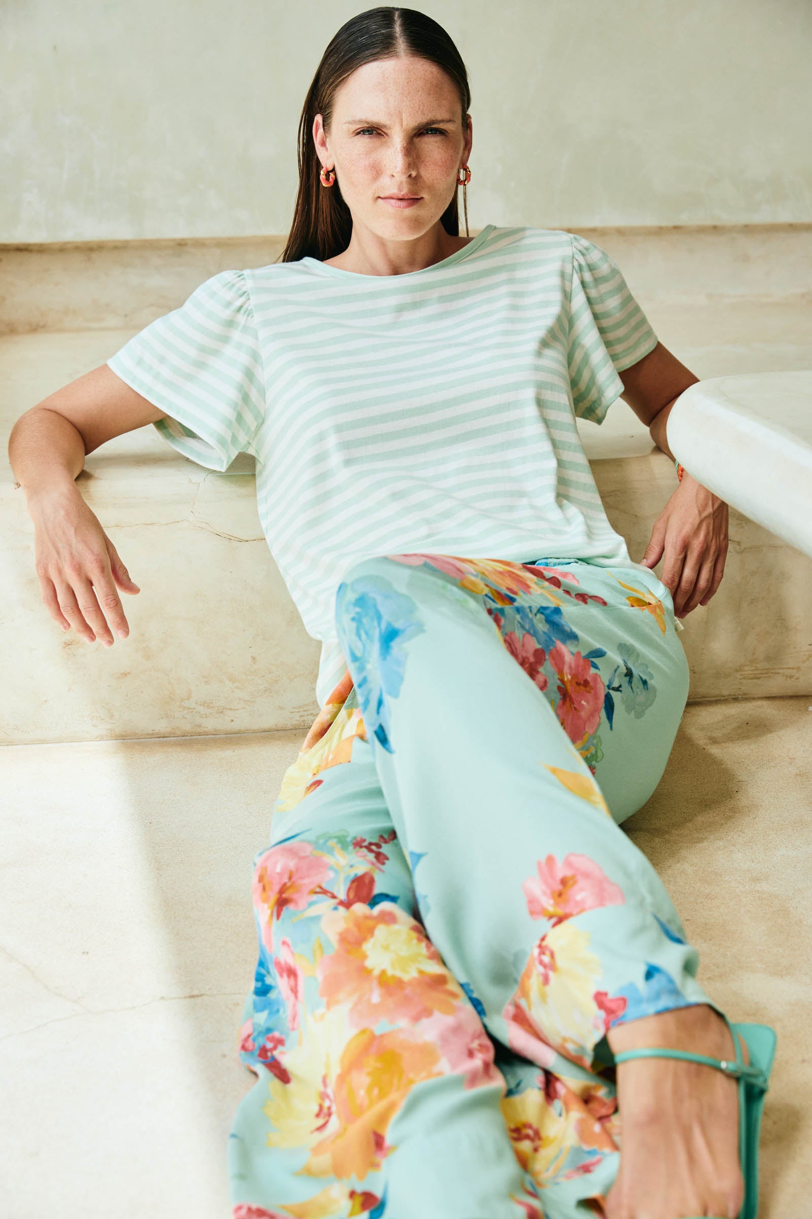 Parisio Pant - Mint Bloom