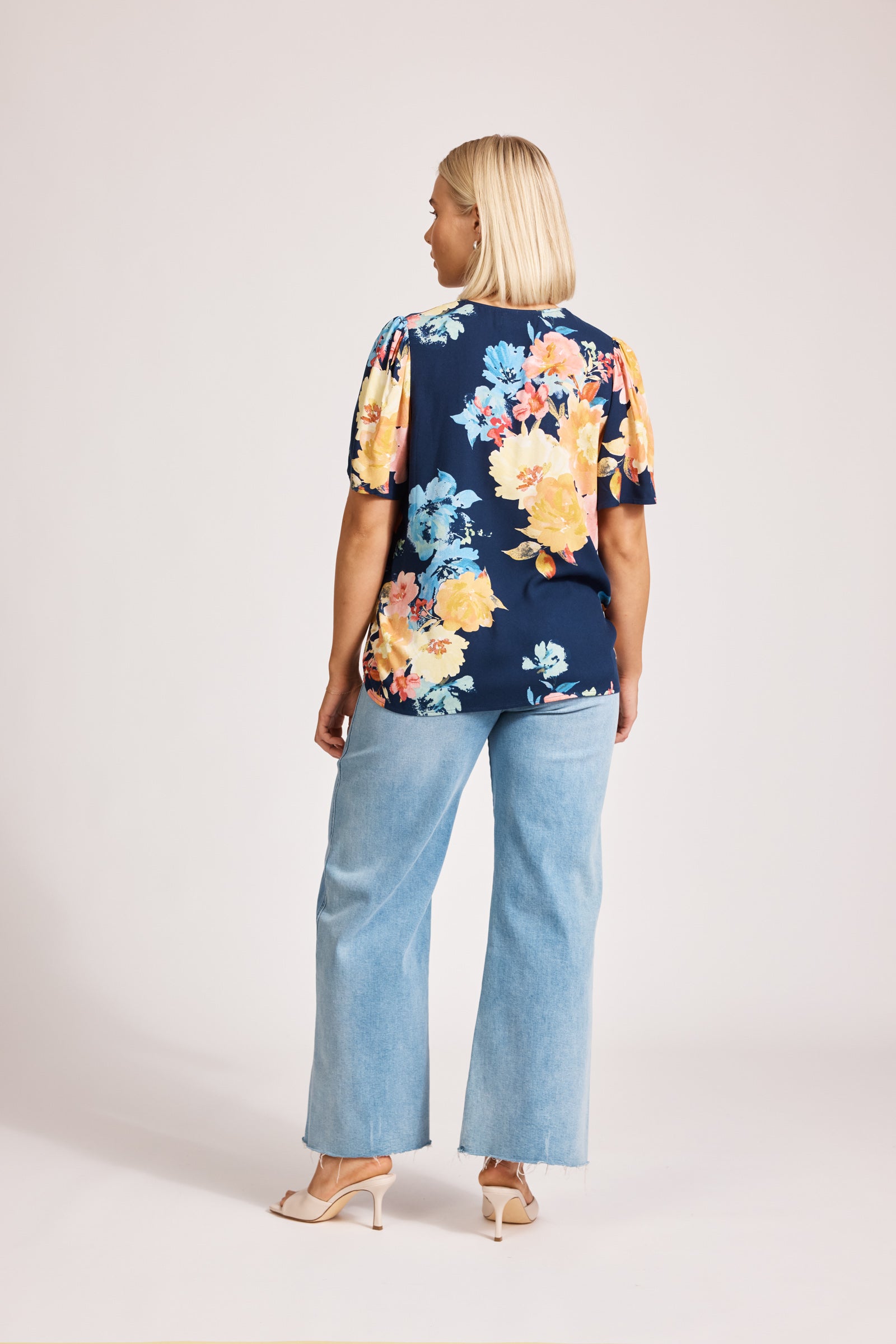 Parisio Tie Top - Indigo Bloom