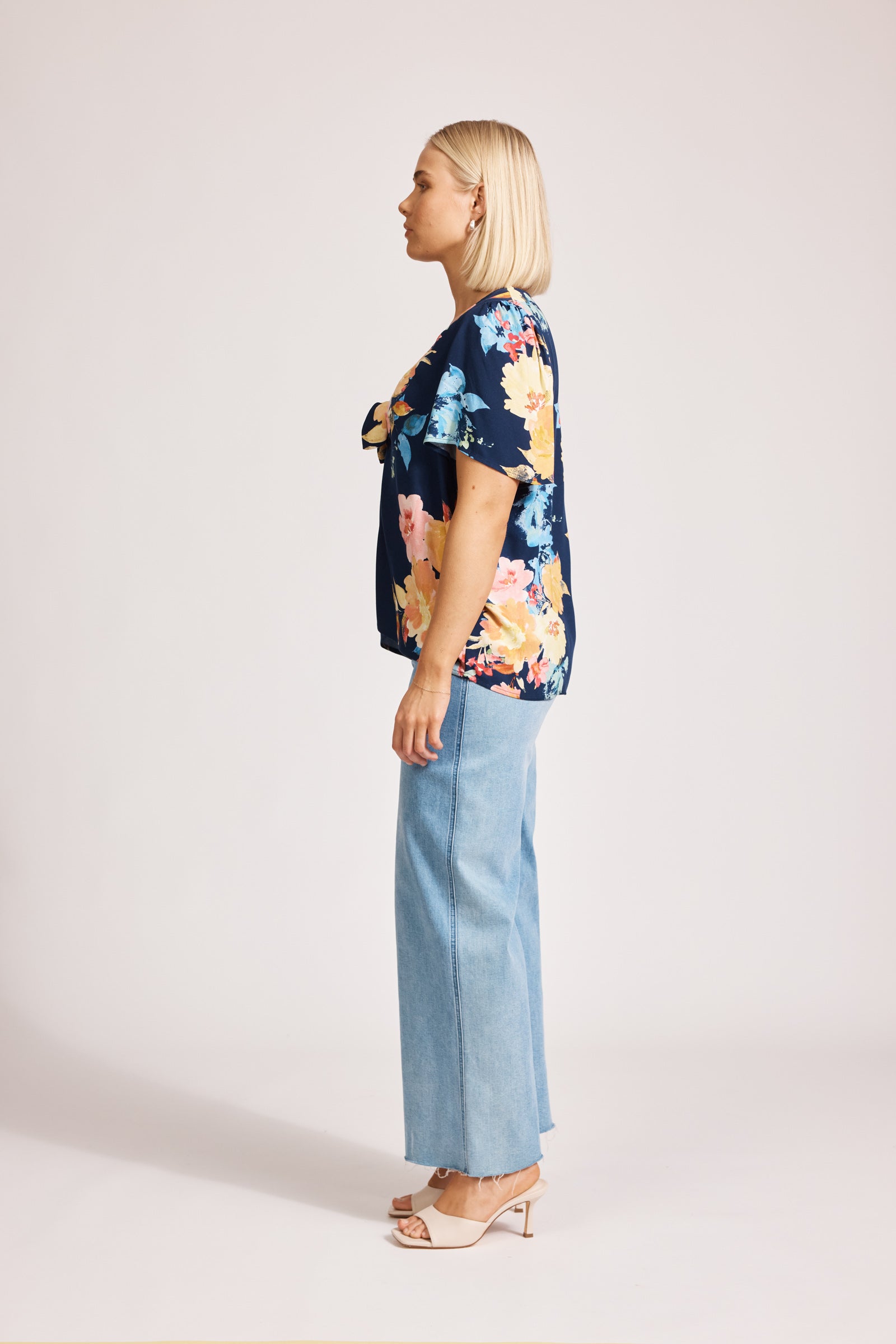 Parisio Tie Top - Indigo Bloom