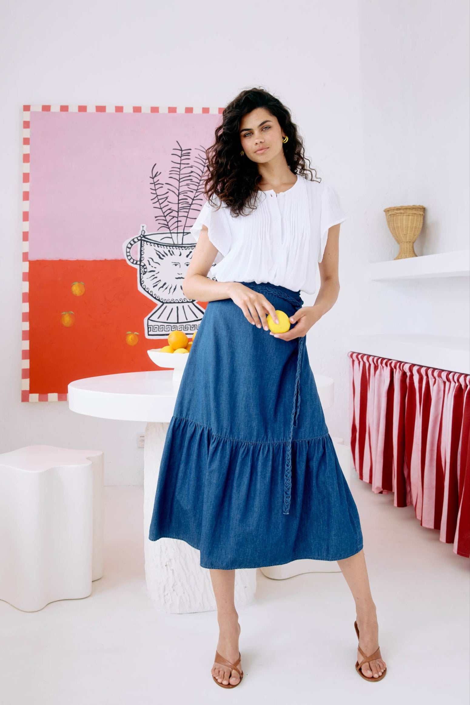 Melenia Denim Skirt - Indigo