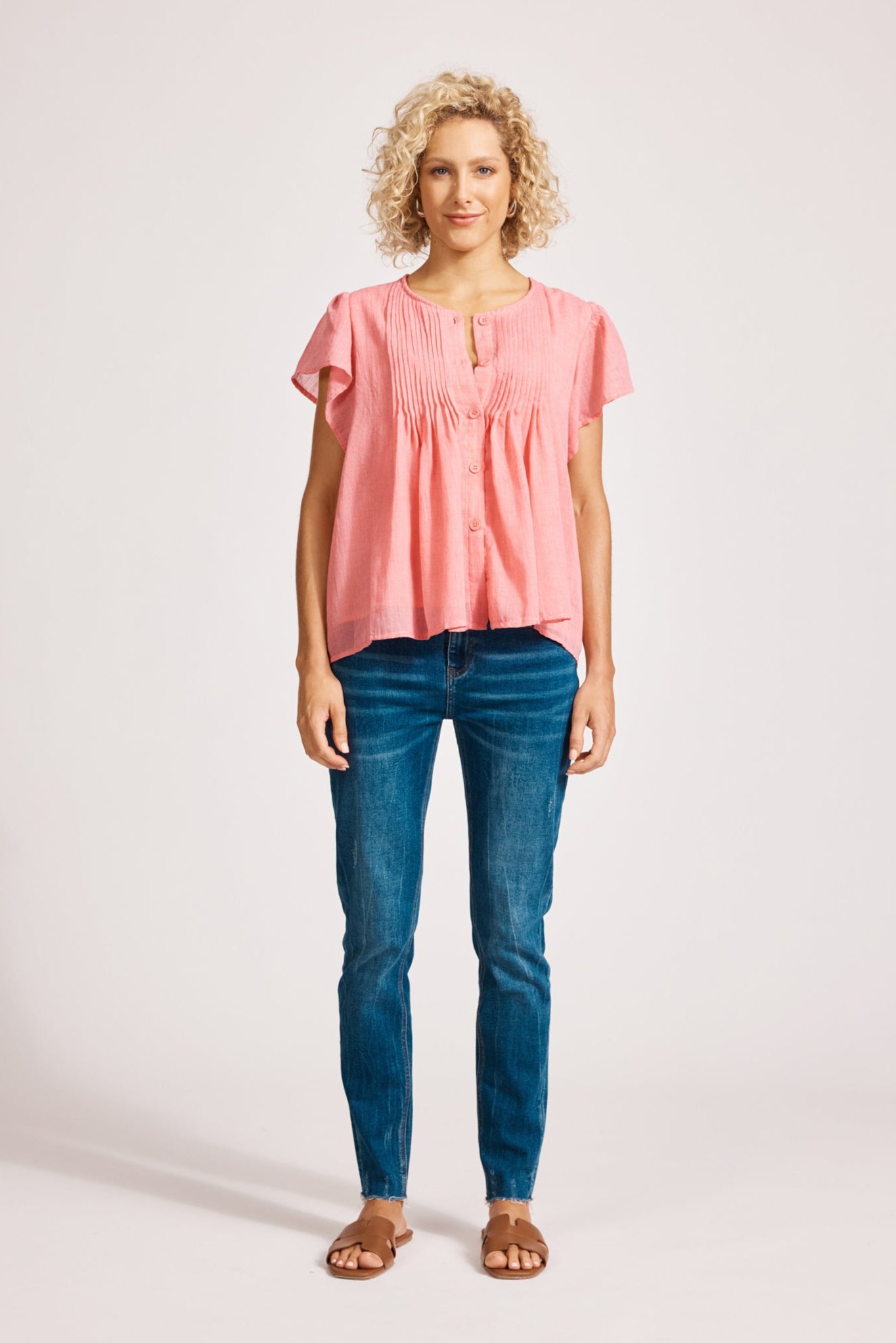 Orsula Button Top - Cameo