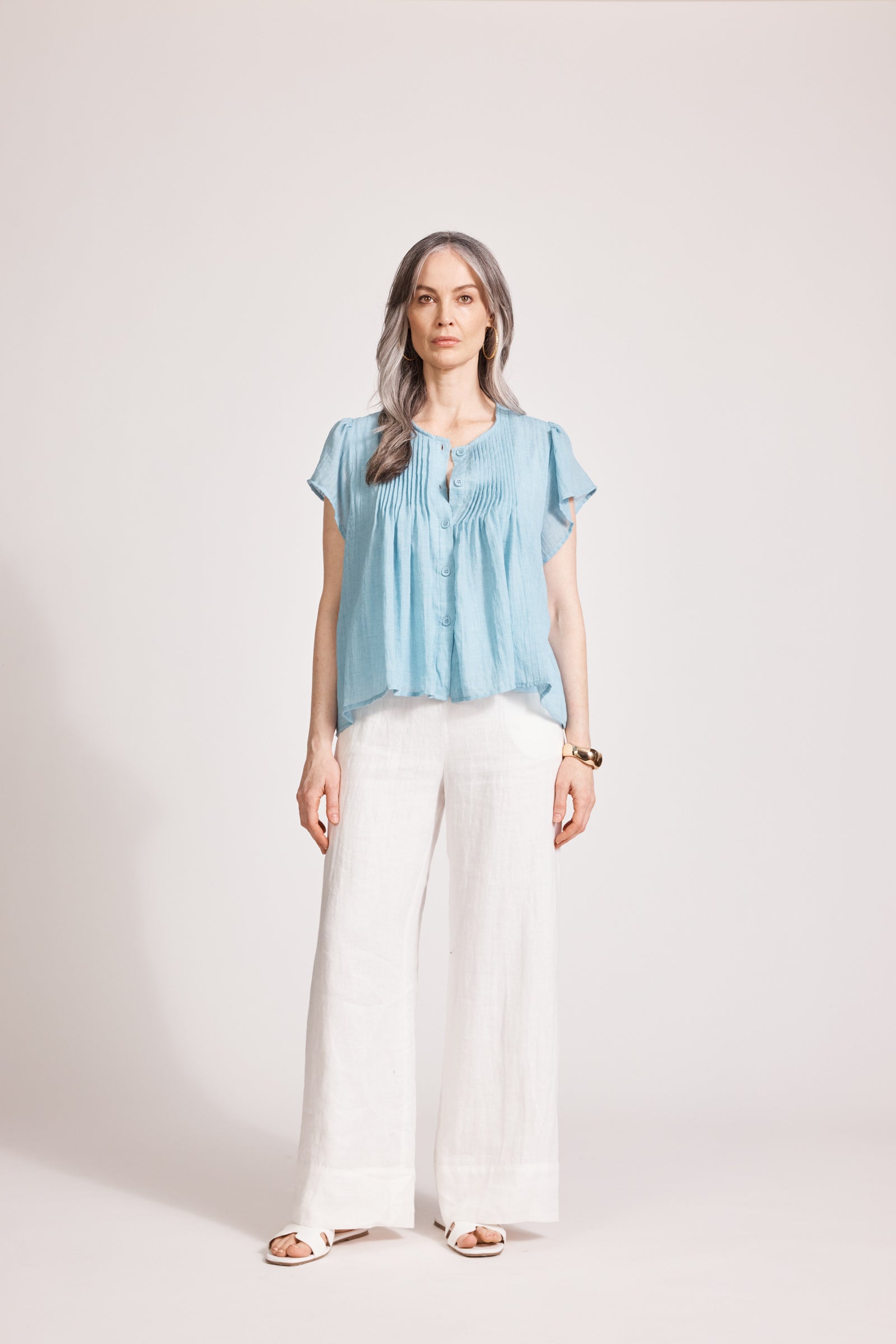 Orsula Button Top - Nimbus