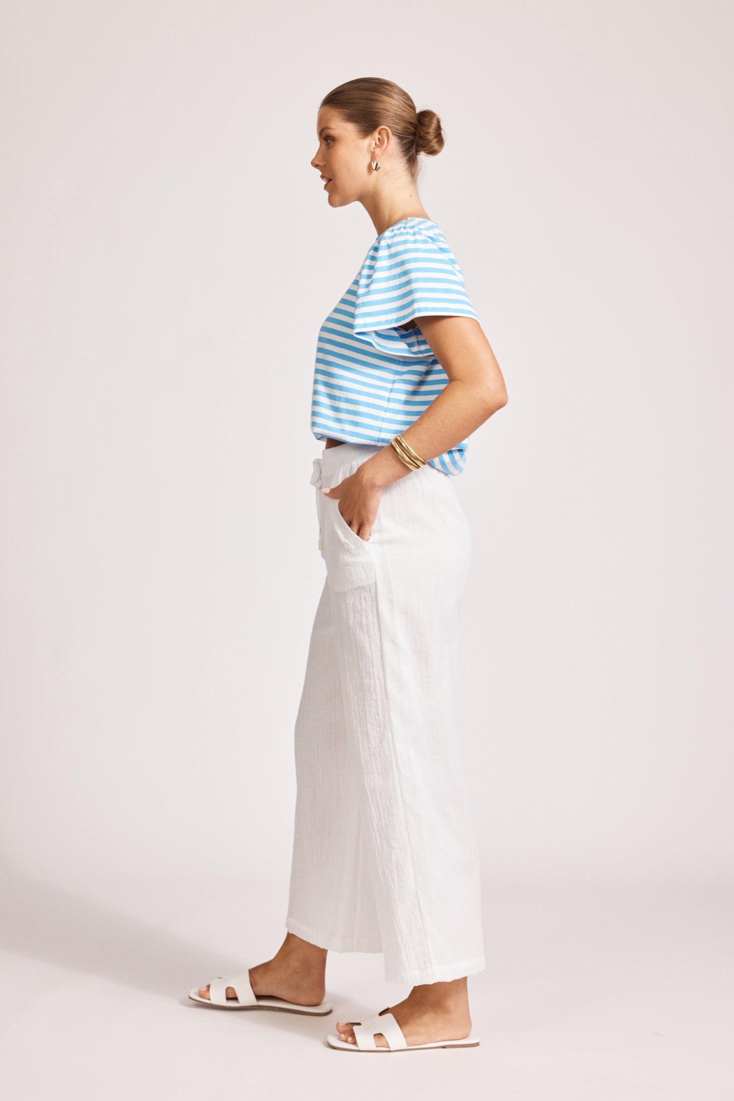 Orsula Crop Pant - White