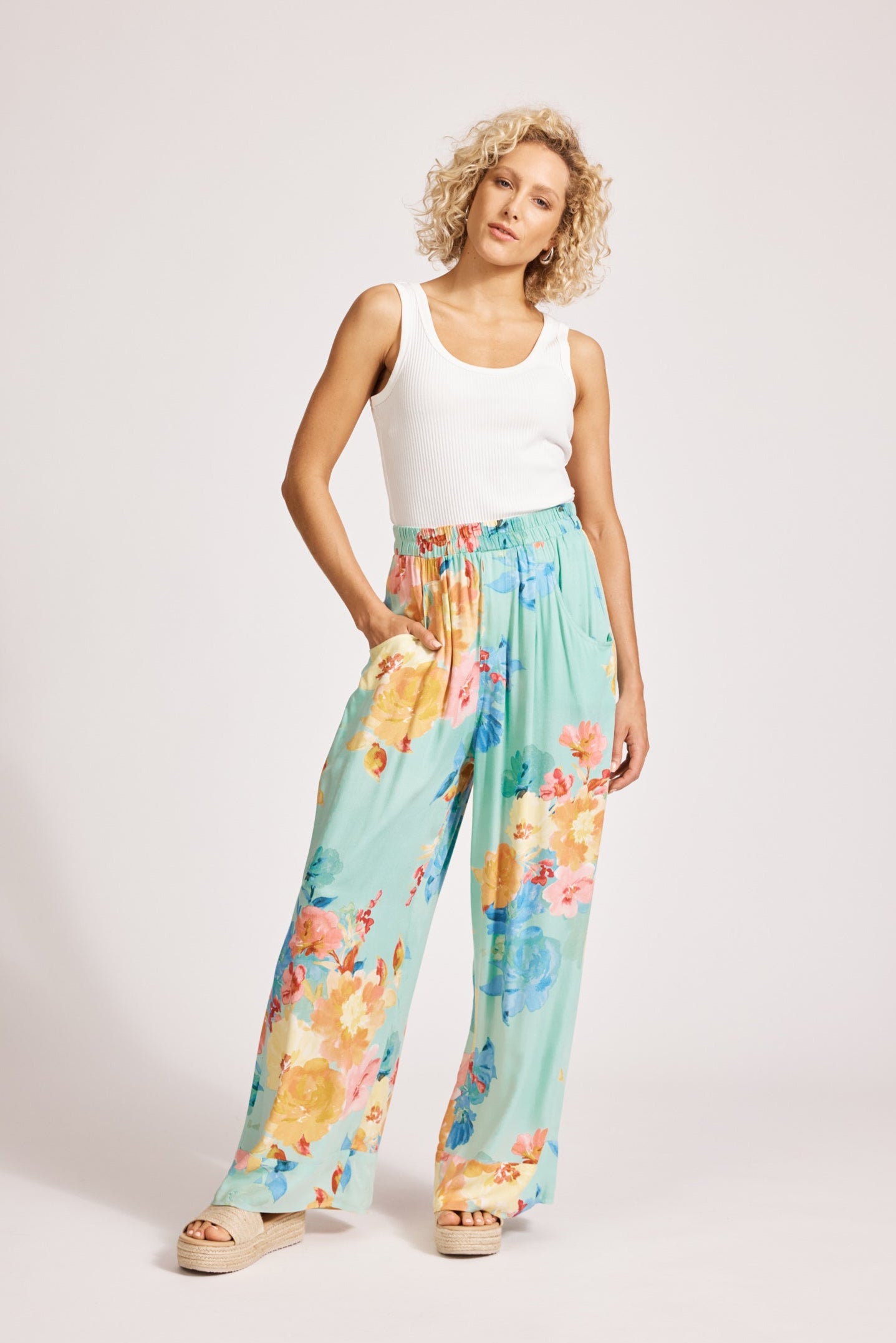 Parisio Pant - Mint Bloom