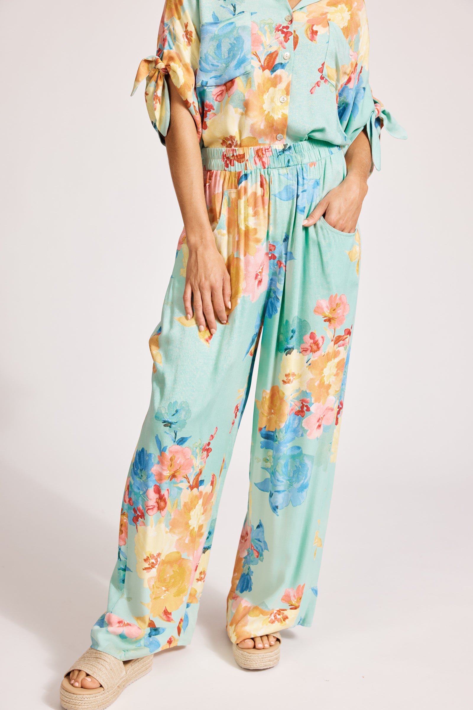 Parisio Pant - Mint Bloom