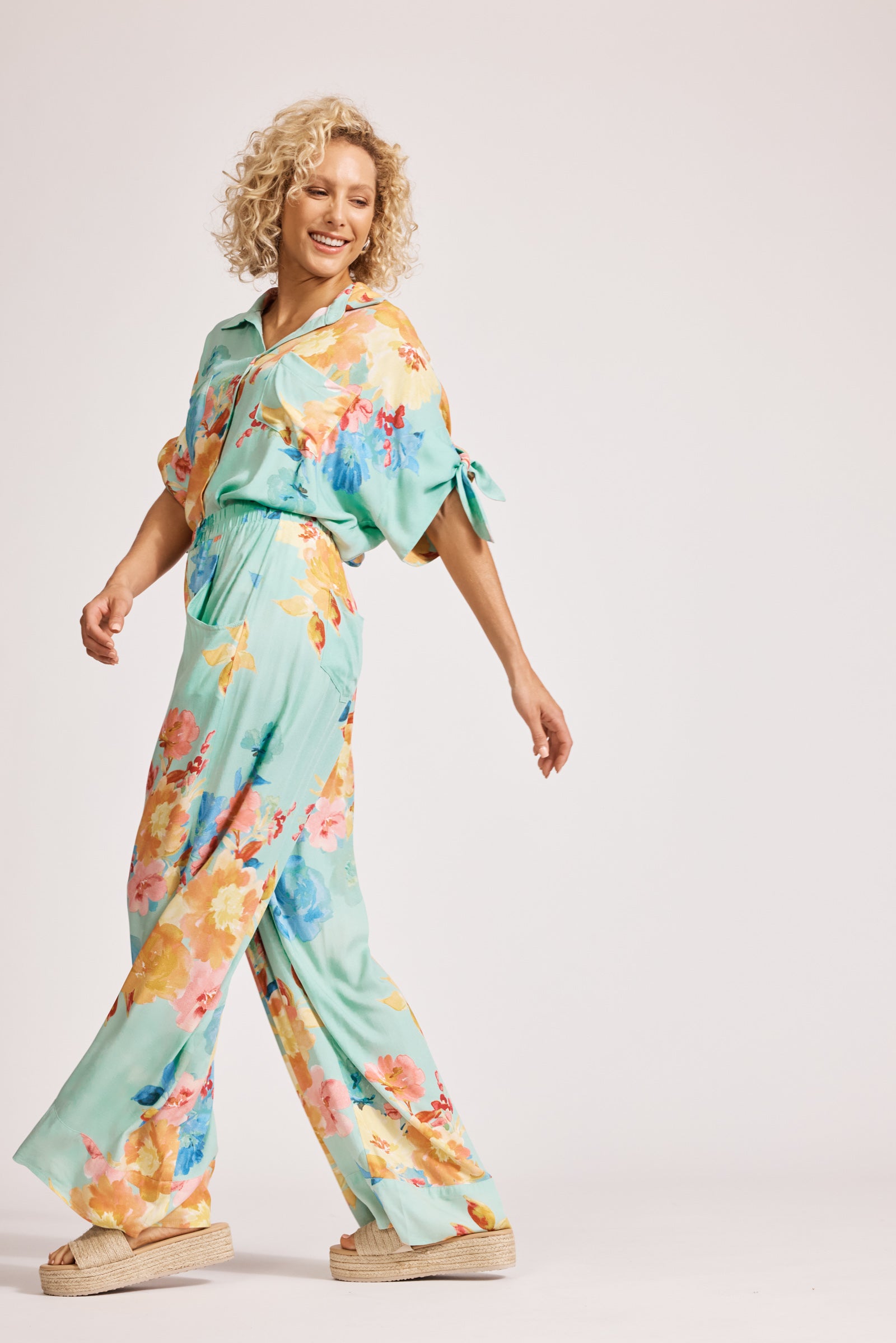 Parisio Pant - Mint Bloom