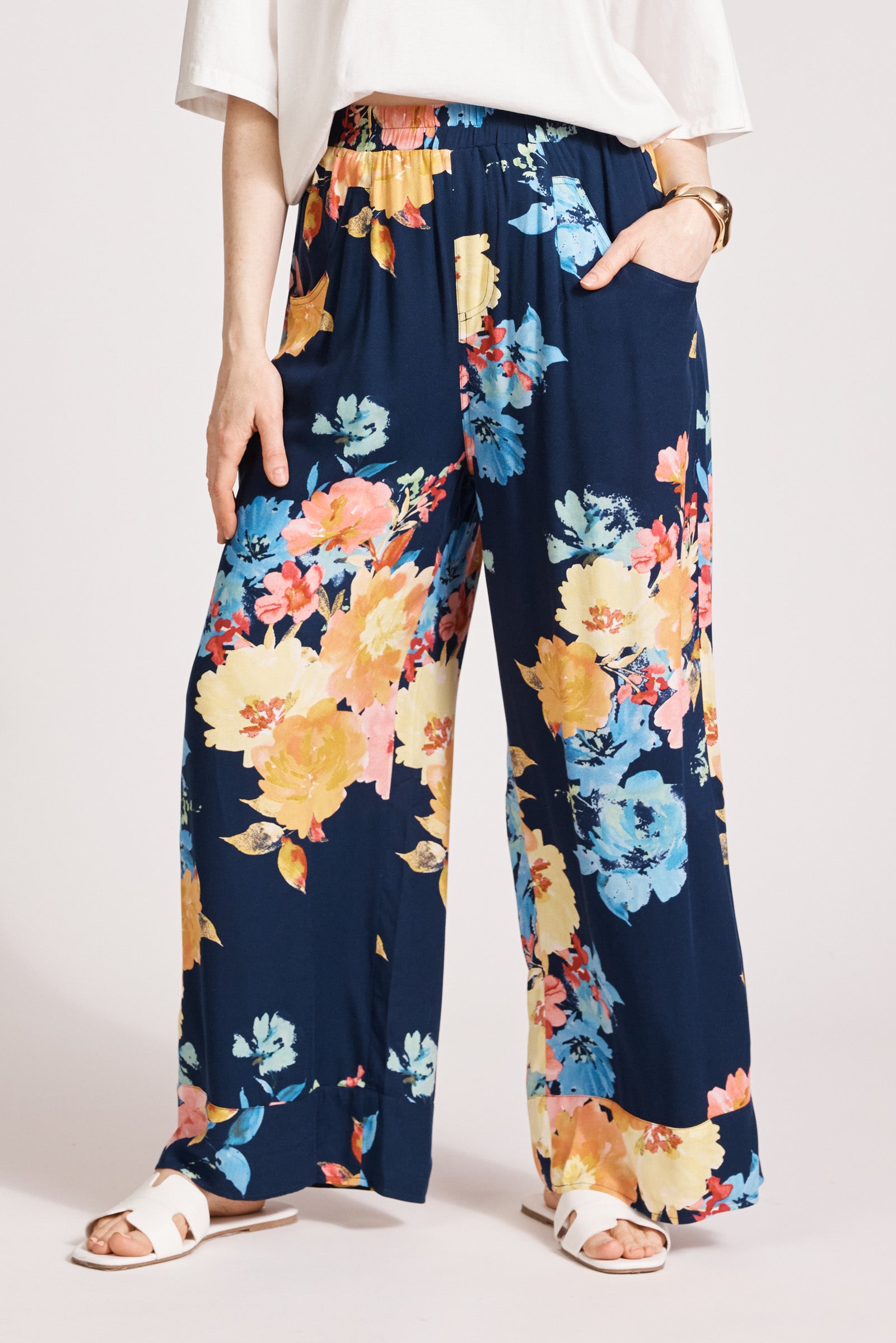 Parisio Pant - Indigo Bloom