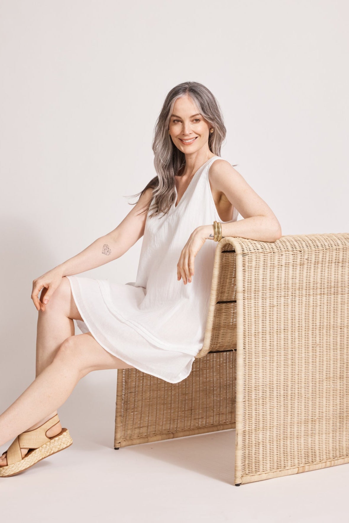 Orsula Tank Dress - White