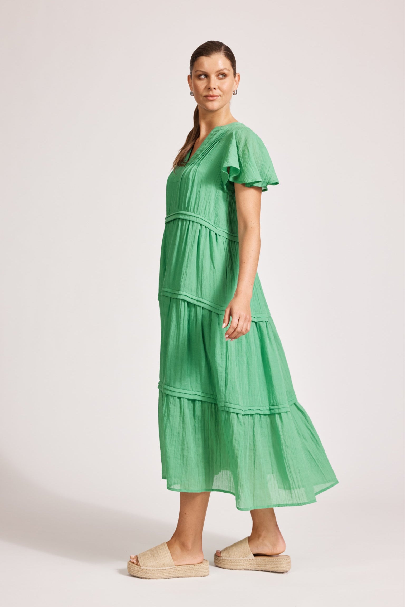 Orsula Tiered Maxi Dress - Jade