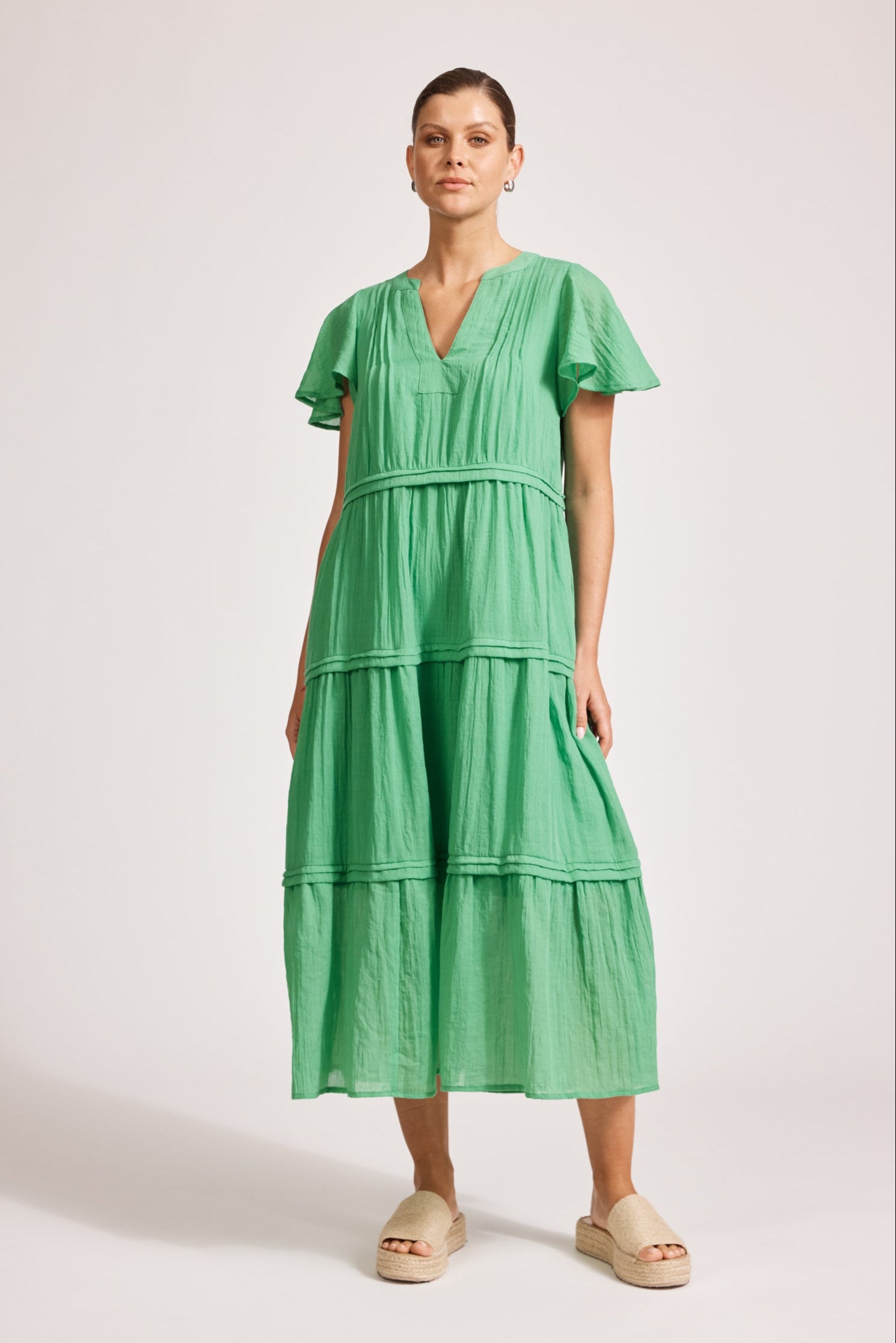 Orsula Tiered Maxi Dress - Jade