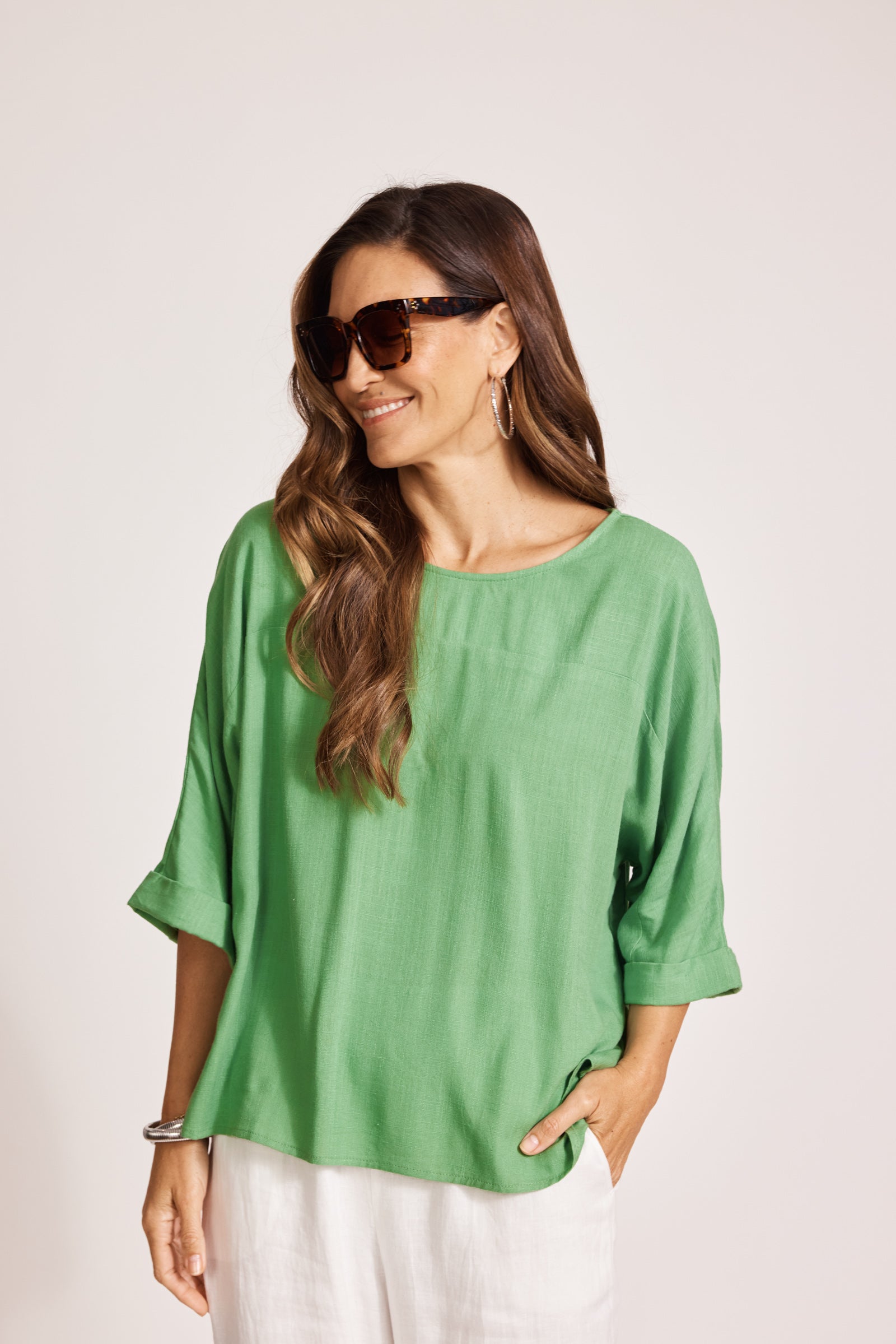 Alesia Relaxed Top - Jade
