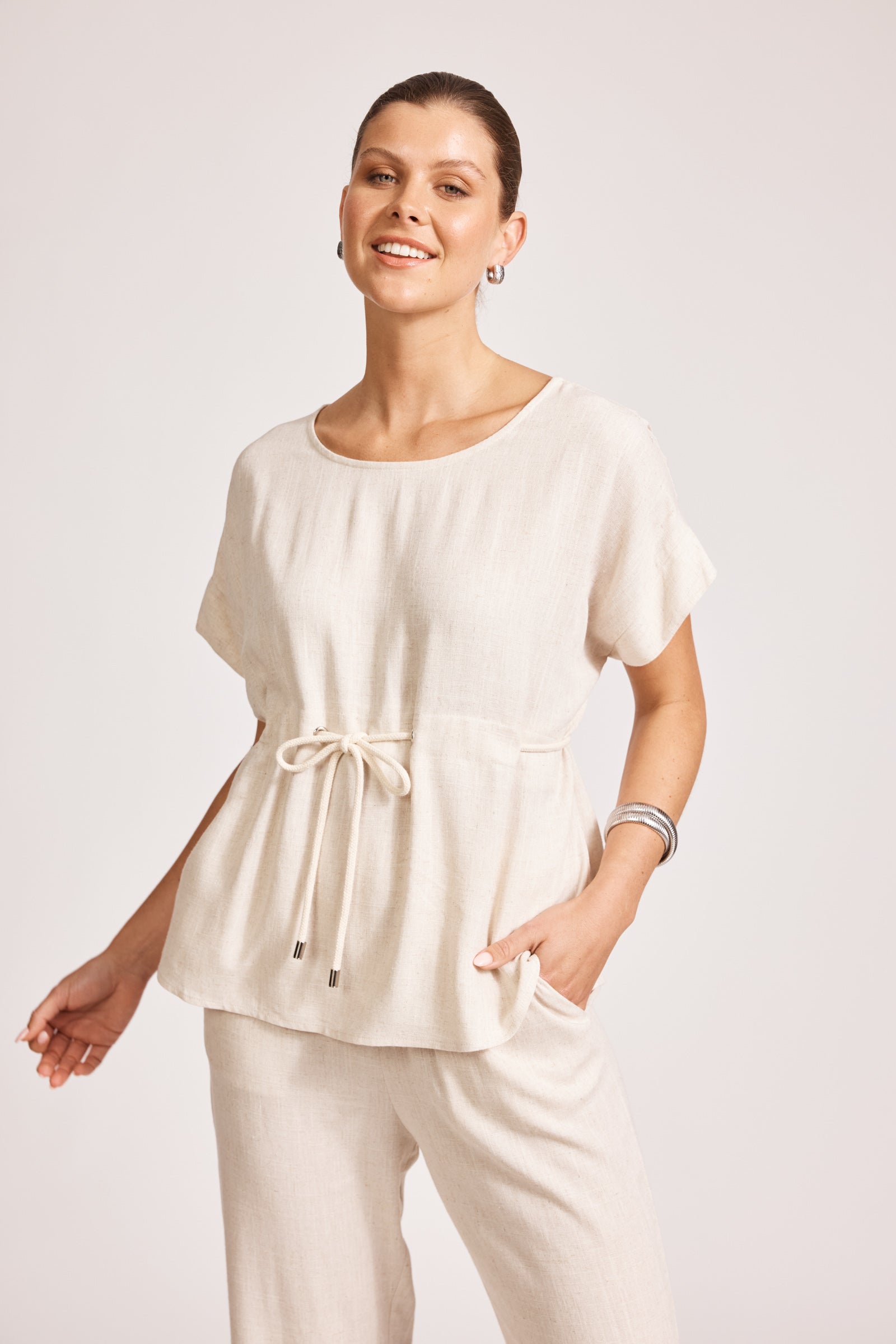 Alesia Rope Tie Top - Tusk