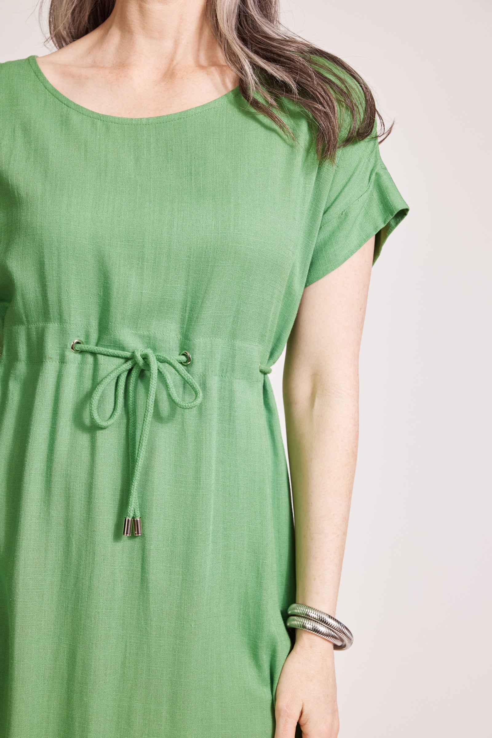 Alesia Rope Tie Dress - Jade