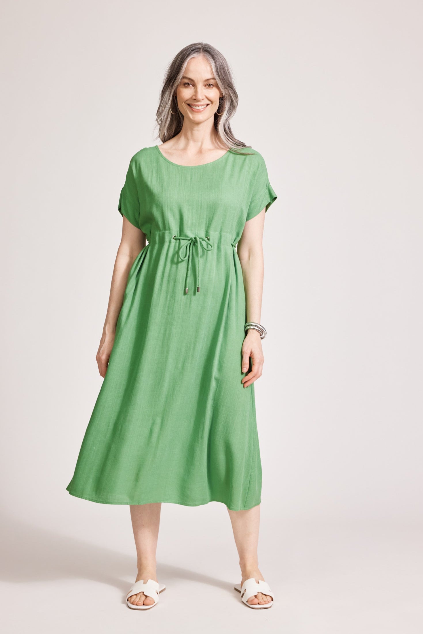 Alesia Rope Tie Dress - Jade
