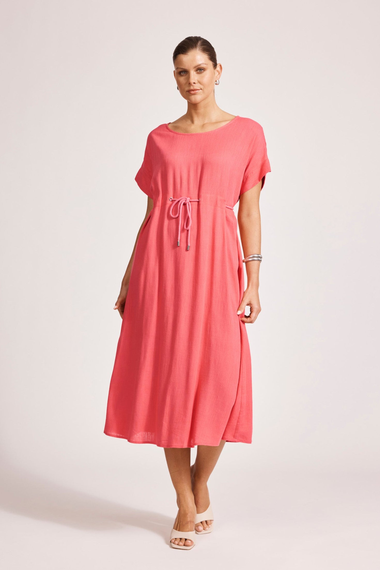 Alesia Rope Tie Dress - Melon
