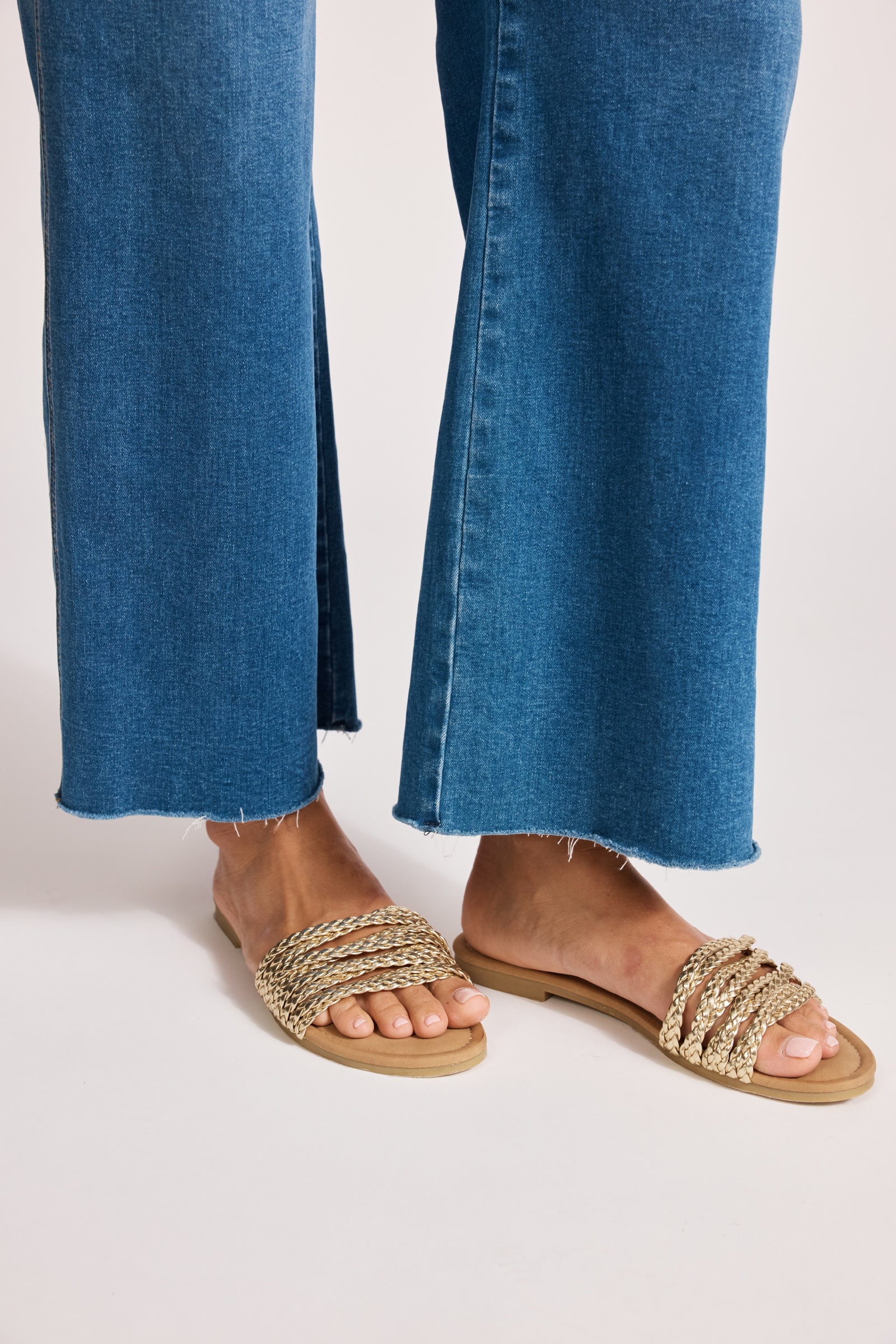 Miramar Plaited Sandal - Gold