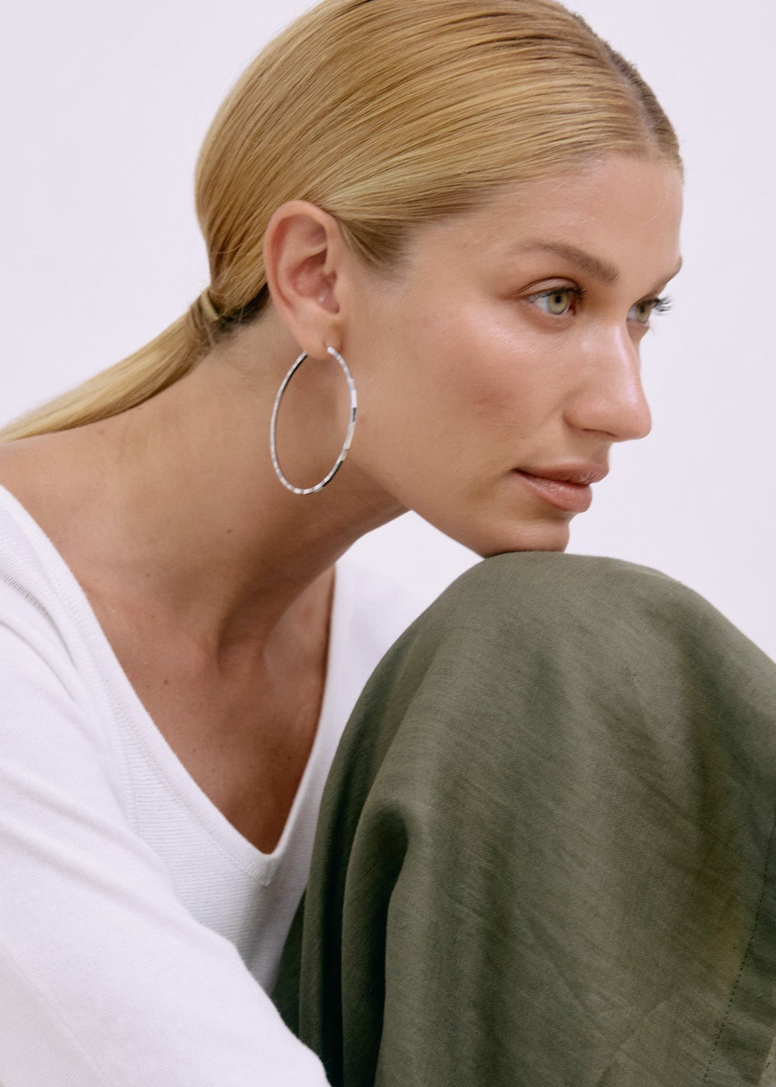 Pena Hoop Earring - Silver