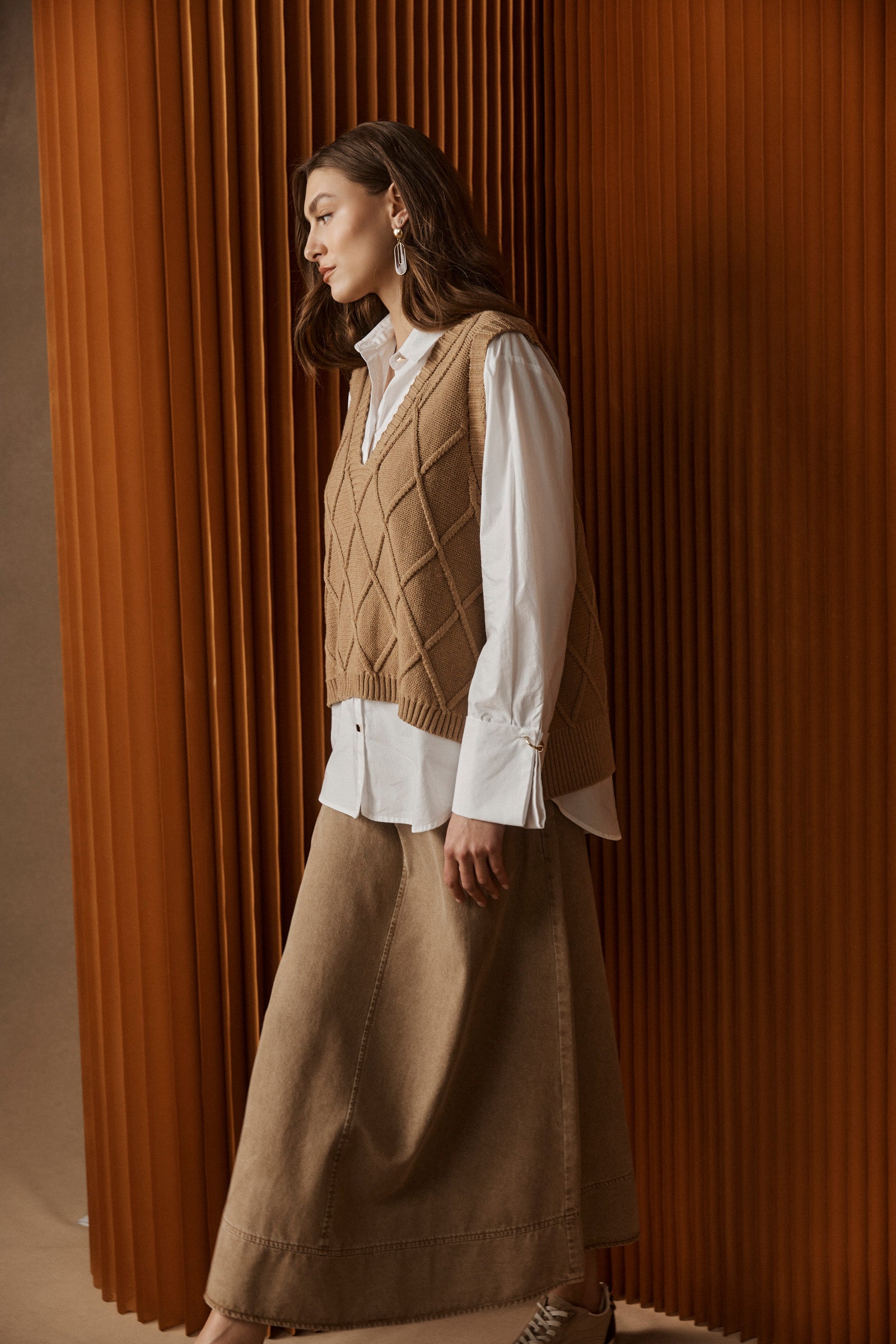 Liora Knit Vest - Mocha