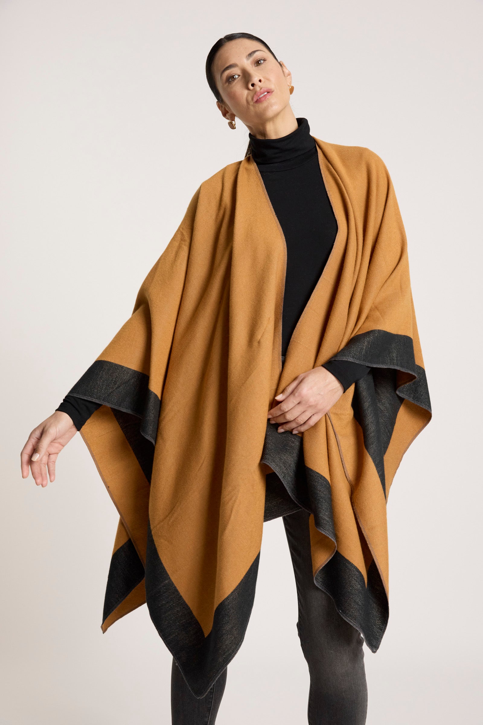 Ayla Cape - Camel/Char