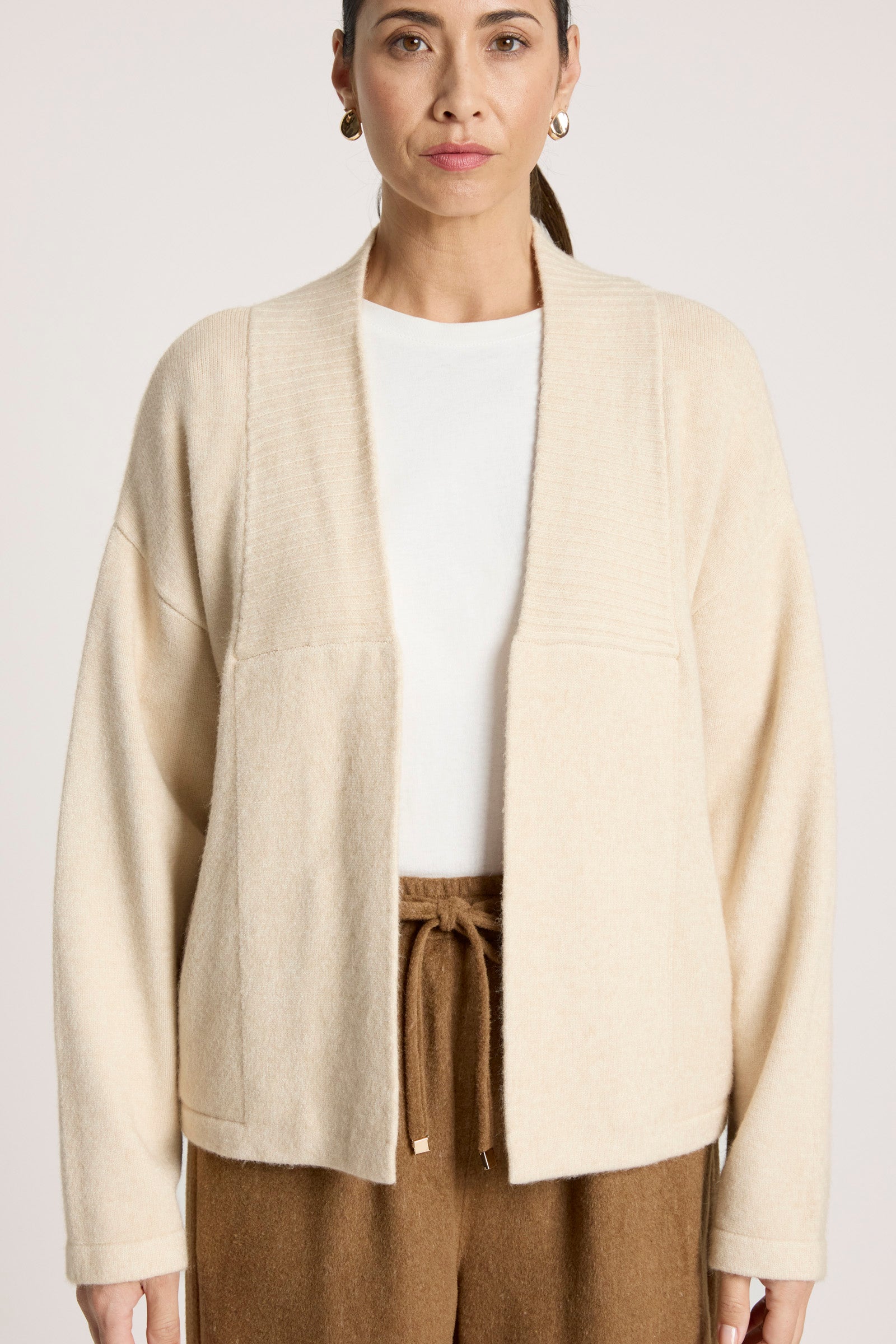 Samira Crop Cardigan - Bisque