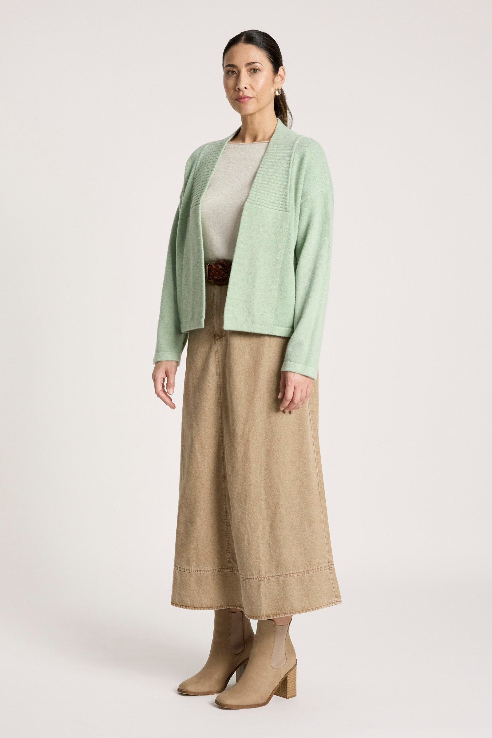 Samira Crop Cardigan - Sage