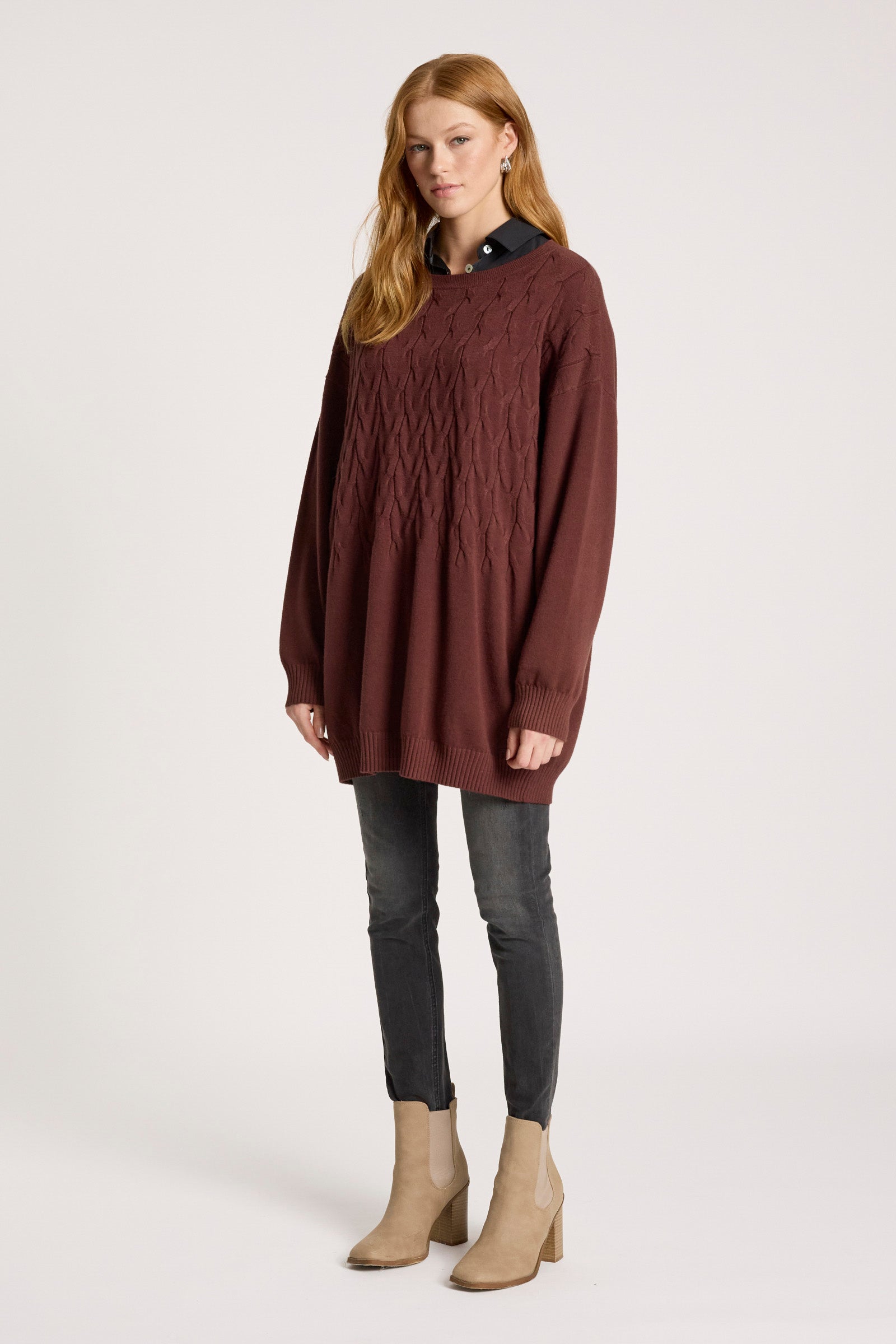 Samira Relaxed Knit - Mahogany