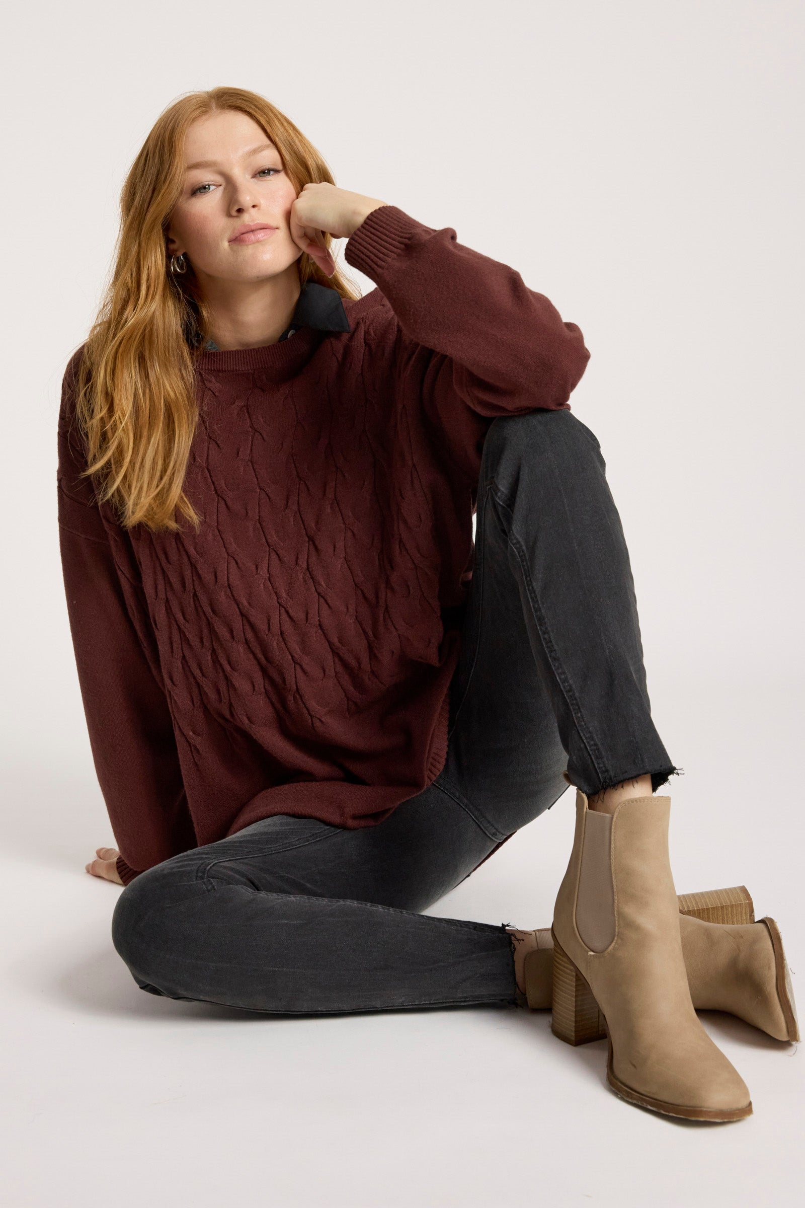 Samira Relaxed Knit - Mahogany