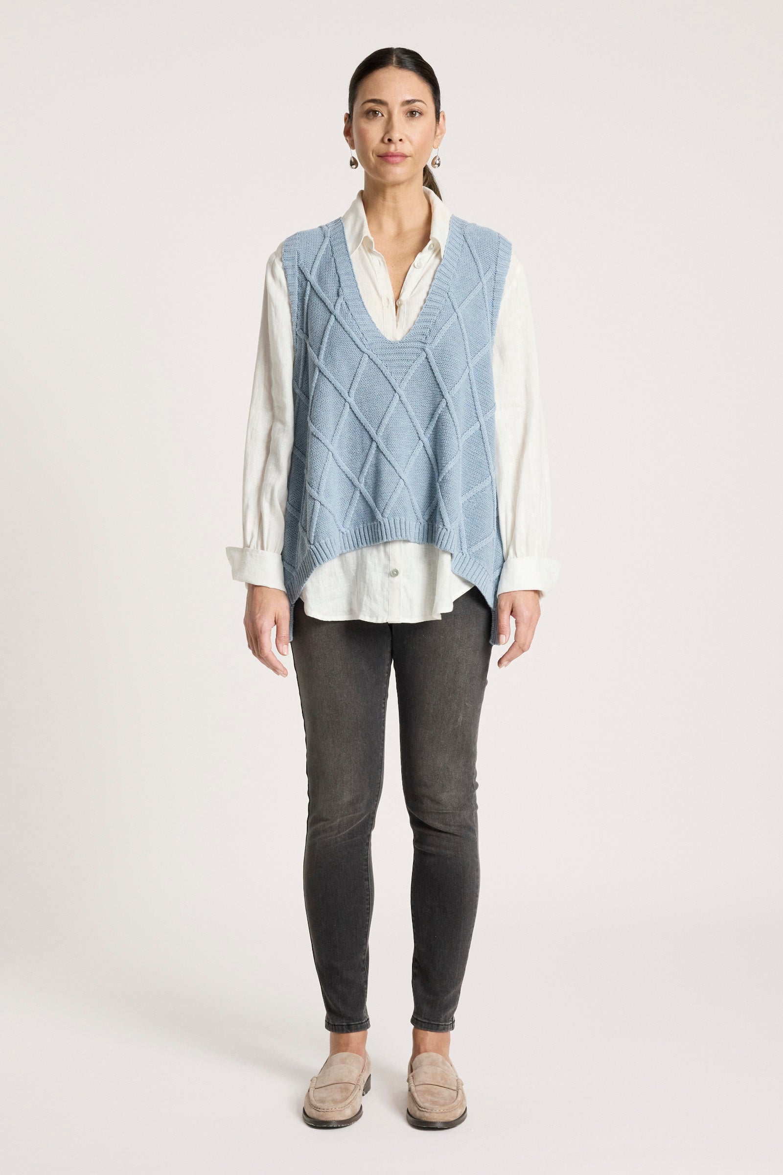 Liora Knit Vest - Lake
