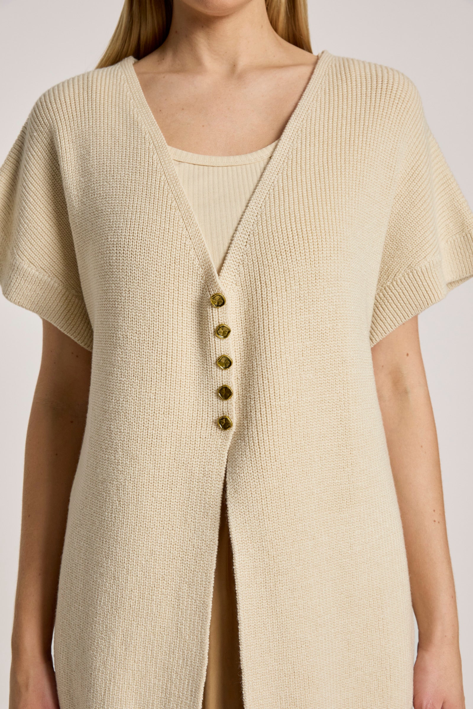 Berber Vest Cardigan - Dune